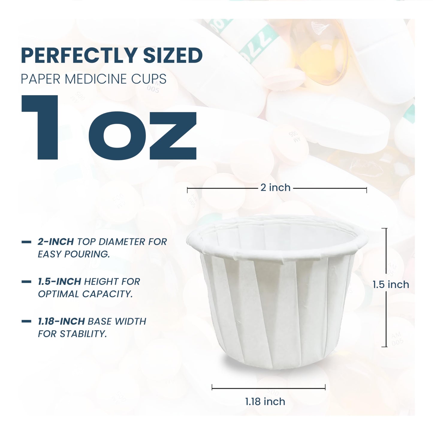 EXITOGLOBAL Paper Medicine Cups Disposable 1 oz 4900 pcs, Paper Condiment Cup 1oz, Papers Pill Cups Disposable, Souffle Cup