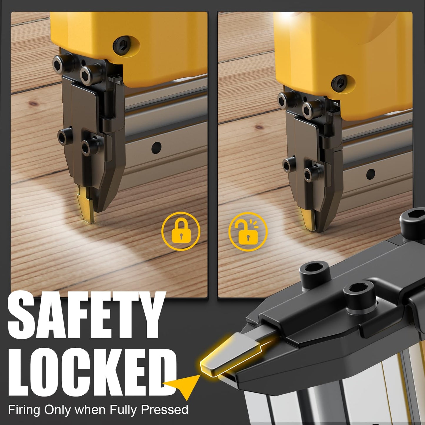 18GA Cordless Brad Nailer for Dewalt 20V Battery: Brushless Electric Nail Gun with 1000 Nials - 2 Mode 18 Gauge Nail Gun 20v Tool,5/8 to 1-1/4 Inch for Upholstery Woodworking Carpentry(Tool Only)