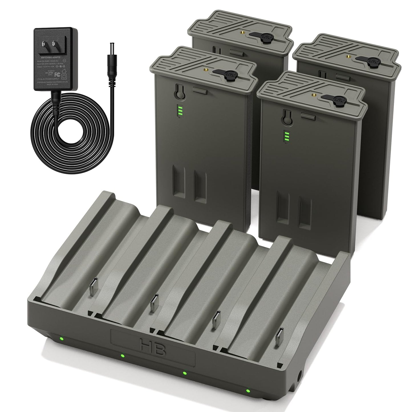 4 Pack New Reveal Lithium Battery Pack Trail Camera Battery + 4 Port Battery Charger Compatible with Reveal Hunting Camera Ultra, Pro 3.0, X Gen 2.0 3.0, X Pro,XB, SK,X (4pcs batteries+charger)