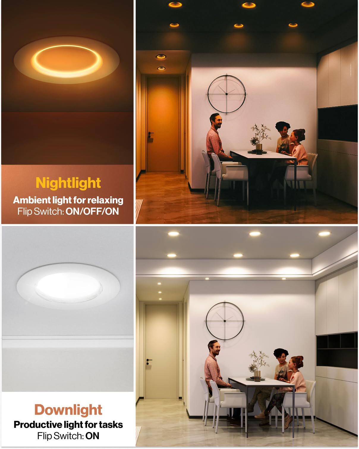 Sunco 12 Pack 6 Inch LED Recessed Lighting Retrofit with Night Light, 2700K/3000K/4000K/5000K/6000K Selectable, Dimmable Can Lights, 12W, 1000LM, Damp Rated, Retrofit Installation - ETL.