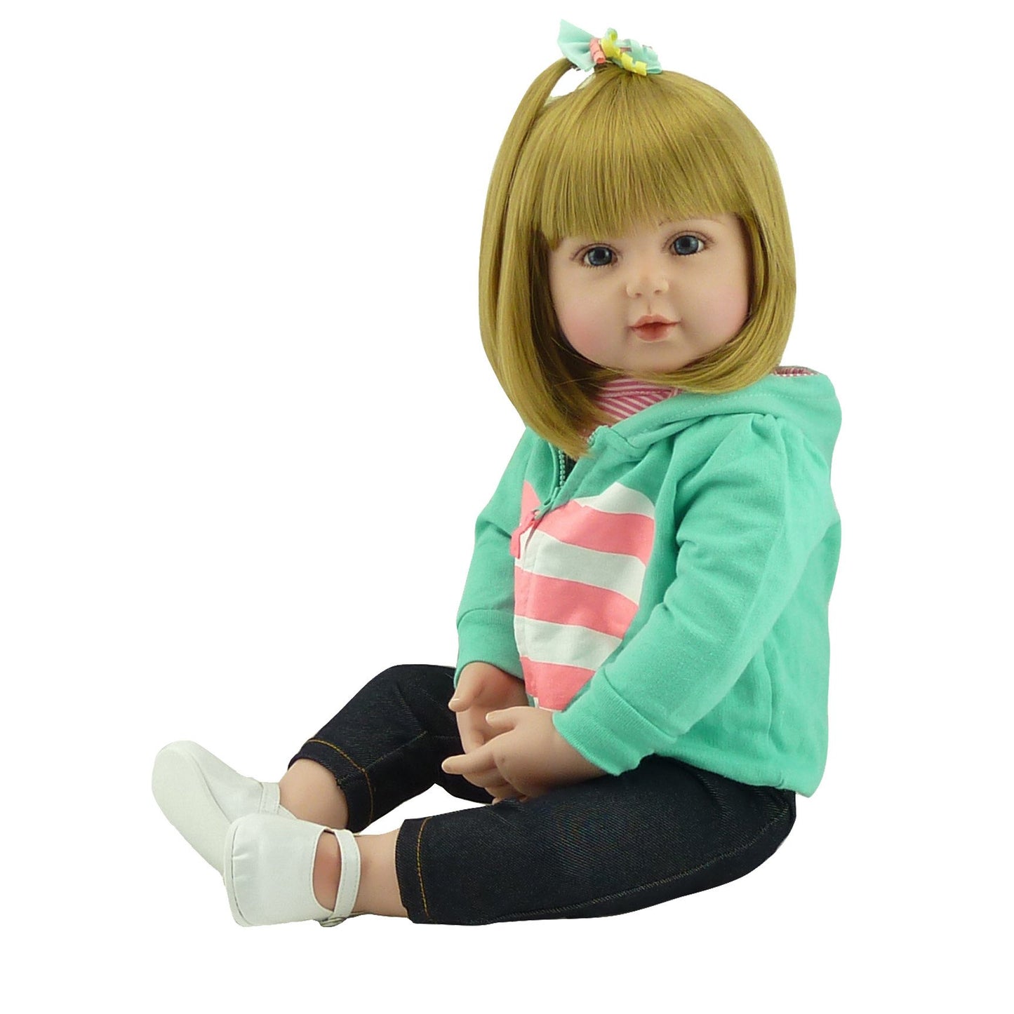 iCradle Lovely Reborn Baby Girl Doll 18 inch 45 cm Soft Silicone Realistic Looking Newborn Vinyl Dolls Handmade Toddler Toy for Ages 3+