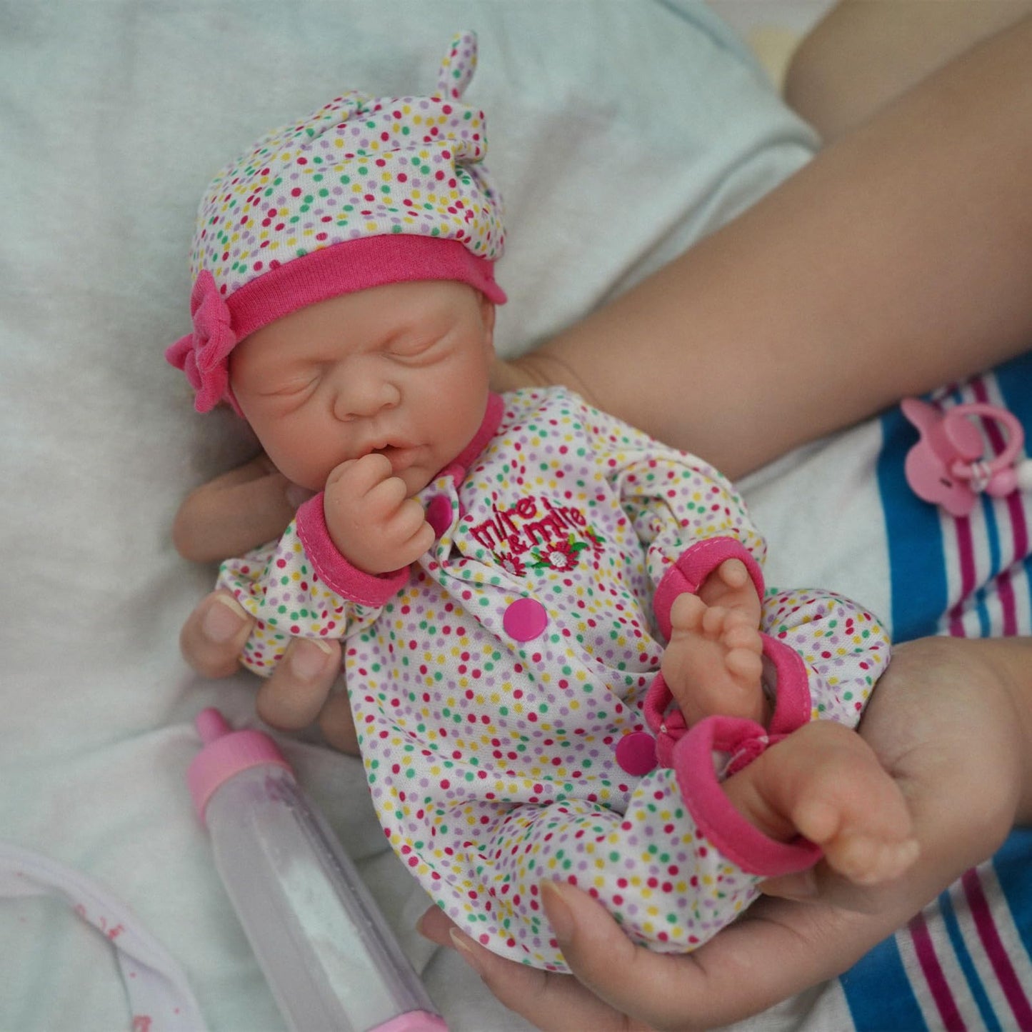 12" Reborn Baby Dolls, Full Silicone Baby Dolls, Realistic Soft Silicone Newborn Baby Doll, Real Full Body Silicone Reborn Baby Dolls with Feeding Accessories(Girl)