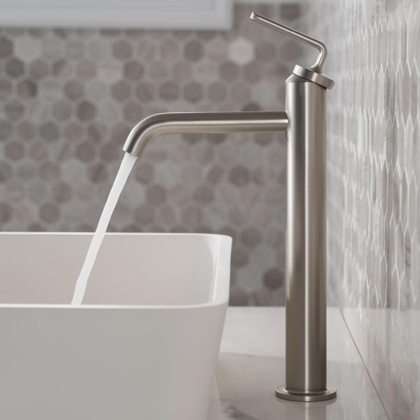 KRAUS Ramus Single Handle Vessel Sink Bathroom Faucet with Pop-Up Drain in Matte Black, KVF-1220MB
