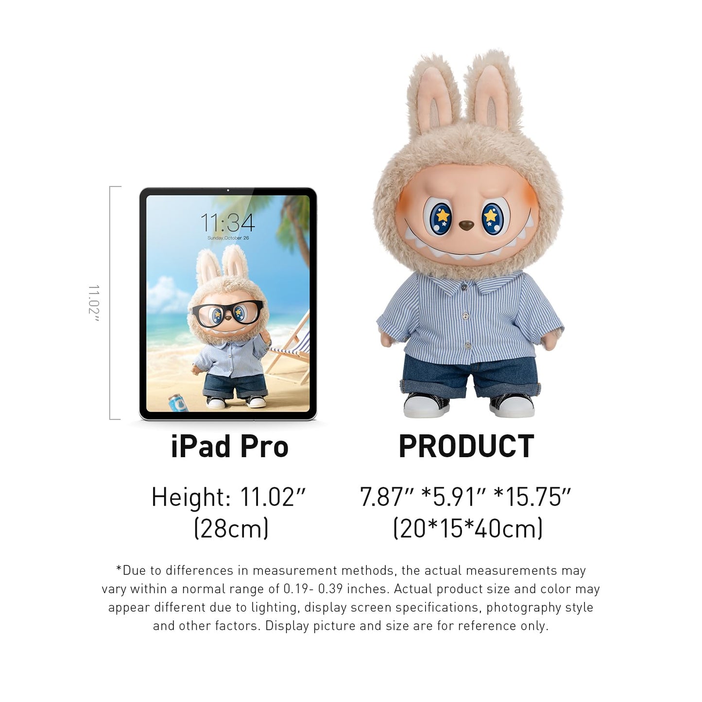 POP MART The MONSTERS - FLIP with ME Vinyl Plush Doll Action Figure, 15.75 inches Height, Toys for Modern Home Decor, Collectible Toy Set for Desk Accessories, 1PC