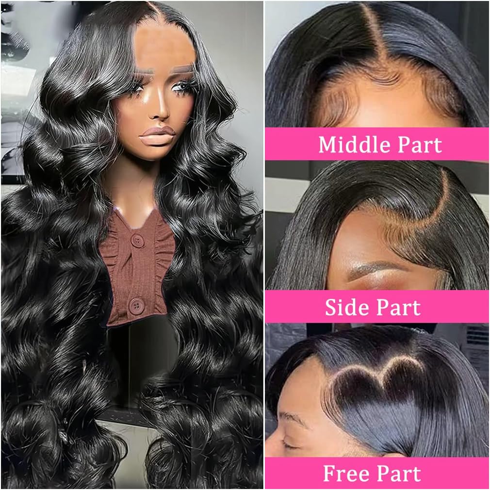 Uesoels Glueless Wigs Human Hair Pre Plucked Pre Cut 30 Inch Body Wave Lace Closure Wigs Human Hair 12A 200 Density Ready To Go Wig 6x4 HD Lace Pre Cut Wigs