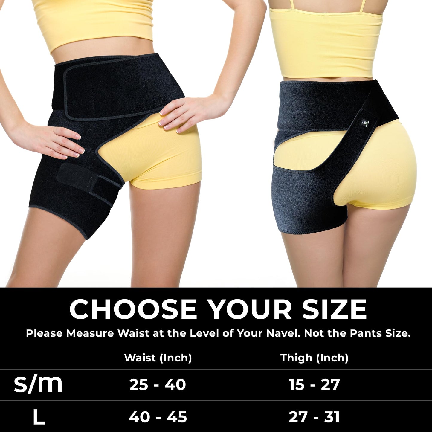 Astorn Ortho Wrap Hip Brace Right Leg - Adjustable Compression Support for Sciatica, Groin, Thigh, Hamstring, Arthritis & Injuries - Sciatic Nerve Relief for Men & Women - Large