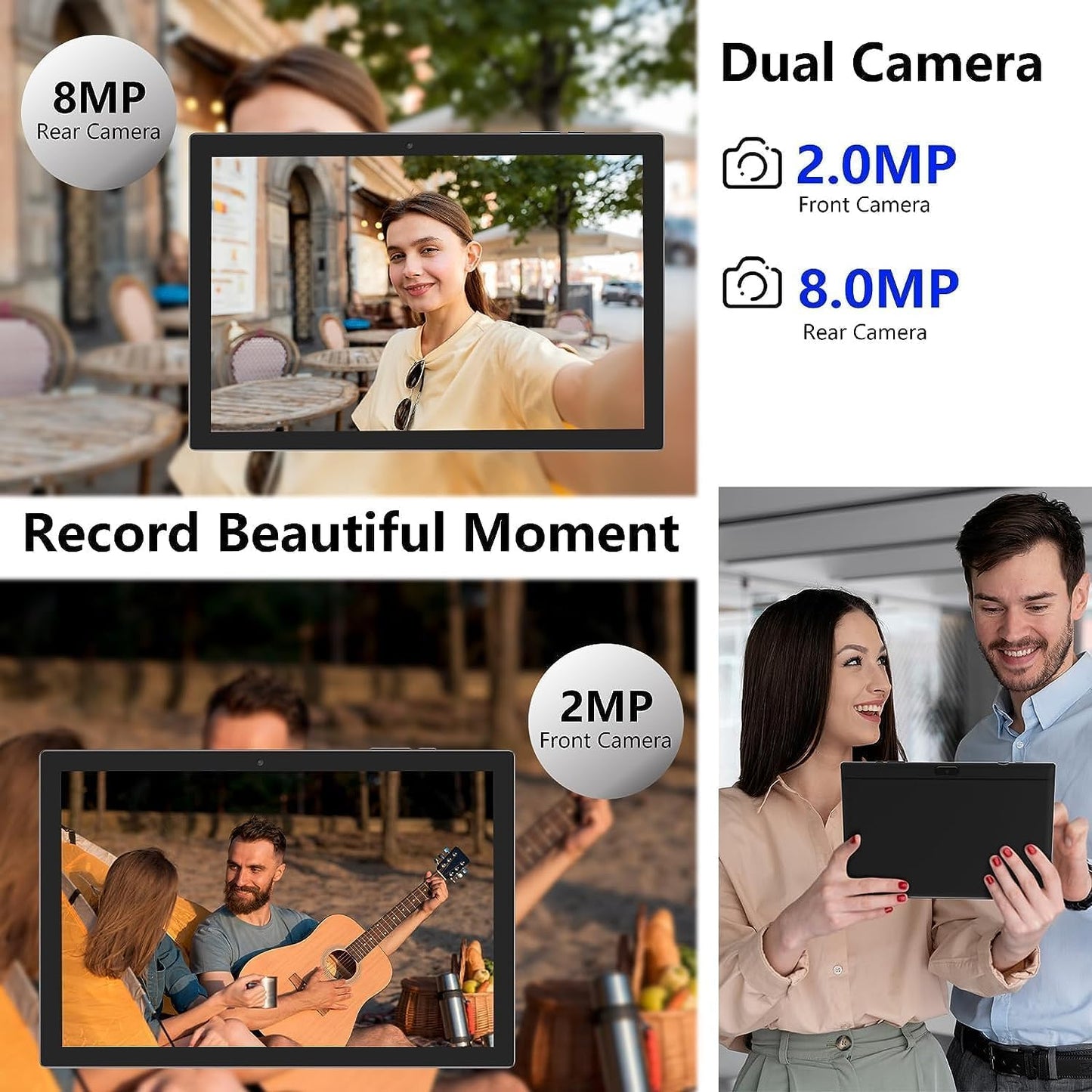 Android 13 Tablet 10 Inch, 12GB RAM+128GB ROM/1TB Expandable Tablet, 2 in 1 Tablets with Keyboard Case Mouse Stylus, 2.0GHz Quad-core CPU, 1280*800 IPS HD Screen, 5G WiFi6 BT 5.0, 8MP Camera Tablet PC