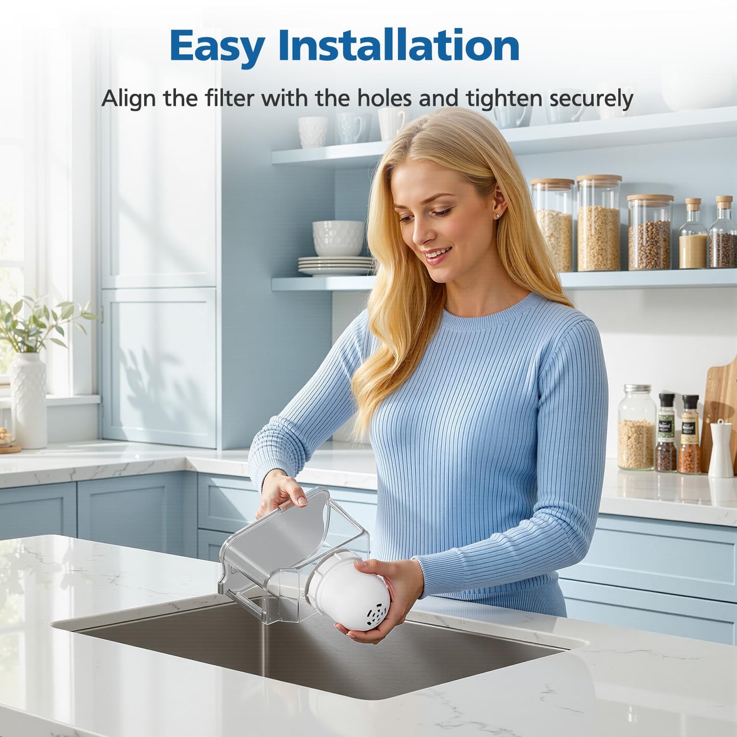 Water Pitcher Replacement Filter Compatible with Clearly Filtered No.1 Filtered Water Pitcher, High-Efficiency Coconut Shell Activated Carbon for 365+ Contaminants, 3 Pack Filters + 1 Pre-rinse Bag