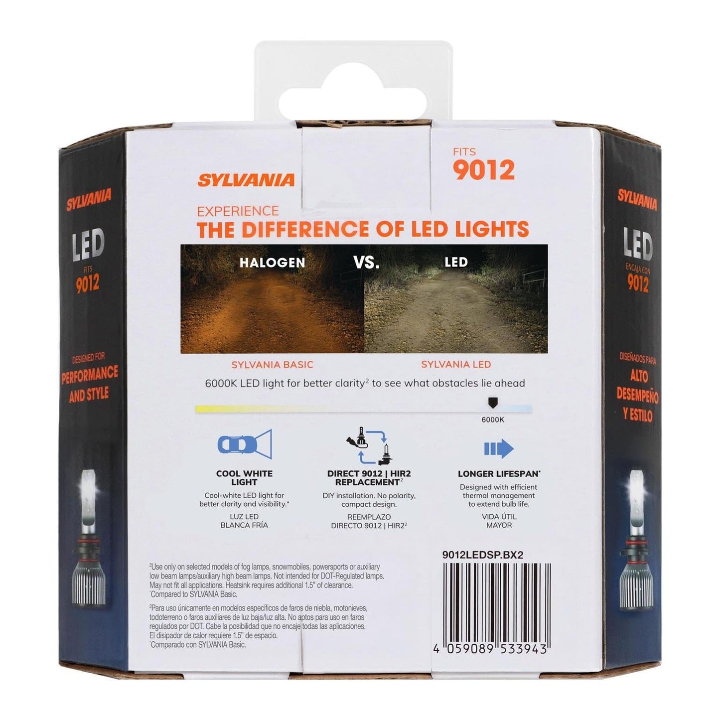 SYLVANIA 9012 LED - Fog Lights For Cars and Trucks - Headlight Bulbs for Off Road Powersports - 6000k Cool White LED Light - Long-Lasting Bulbs - No Polarity - DIY Upgrade