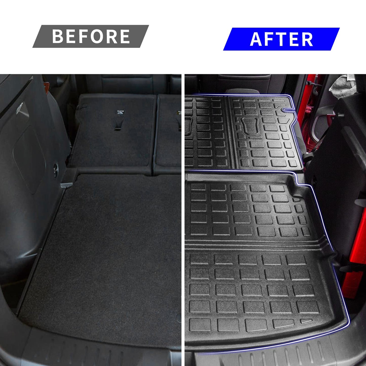 Rongtaod Cargo Mat Compatible with Chevrolet Trailblazer 2021-2025 2026 Trunk Mat Cargo Mat Cargo Liner Back Seat Cover Protector 2024 Chevy Trailblazer Accessories (Backrest Mats+Trunk Mat)