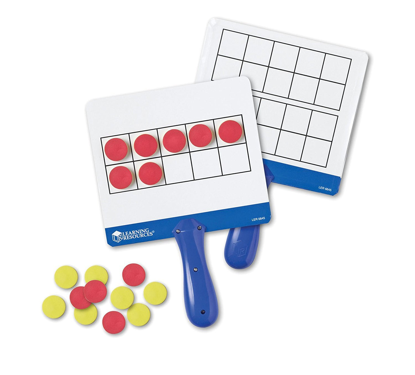 Learning Resources Magnetic Ten-Frame Answer Boards - Set of 4 with 100 Colorful Counters/Discs, Ages 5+ | Grades K+ Giant Magnetic Ten Frame Boards Set