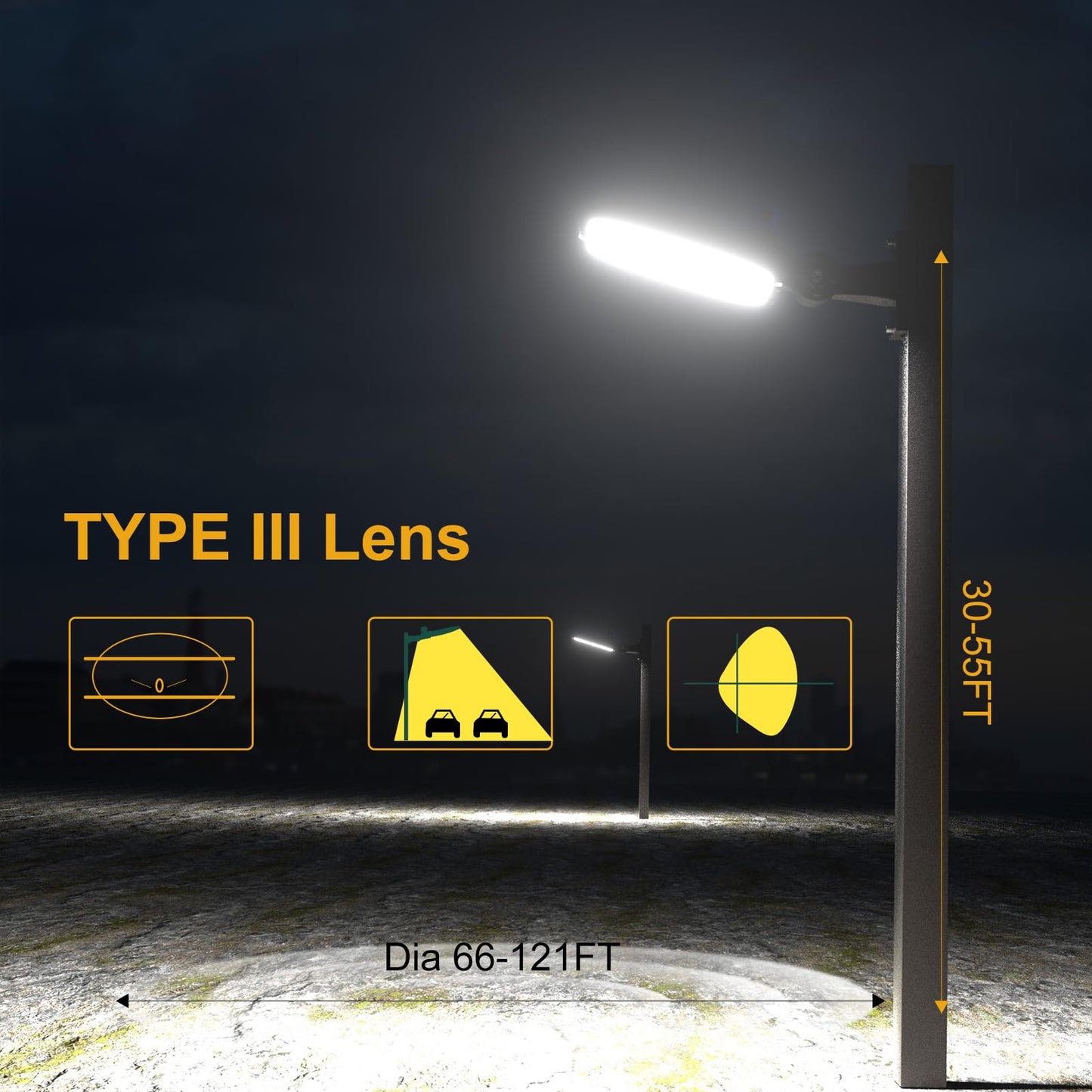 ACOHOOK 240W LED Parking Lot Light 36000lm (Eqv 1000W HID HPS) Arm Mount LED Pole Light IP65 5000K ETL Listed Commercial Area Lighting with Smart Photocell 6KV SPD 7 Yrs Warranty -2Pack