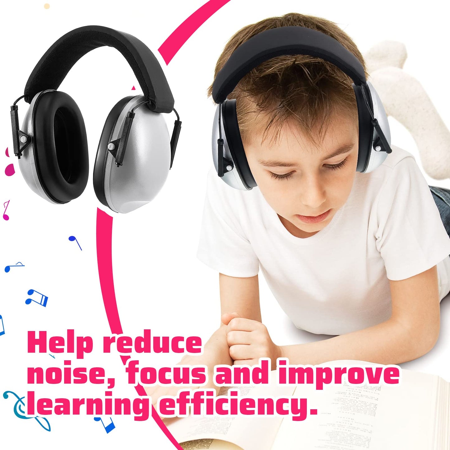 Amylove 12 Pcs Kids Ear Protection Noise Cancelling Headphones Ear Muffs Bulk 27db Adult Noise Reduction Hearing Earmuff(Universal Fit (kids & Adults),Classic Style,Vibrant Color)