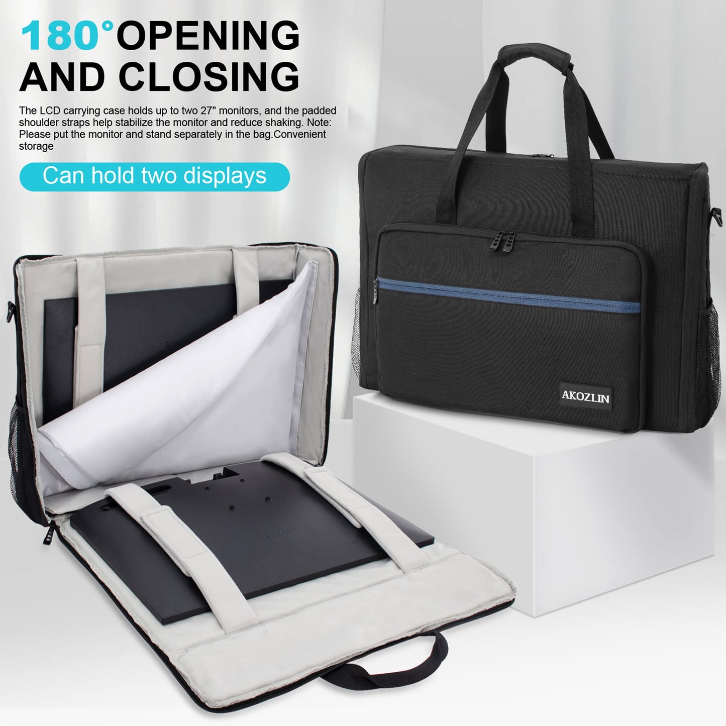 AKOZLIN LCD Screens/TVs(up to 2) Transport Tote Bag for 27" - 32" Displays Monitor Carrying Case (NOT FOR IMAC) With Shoulder Strap