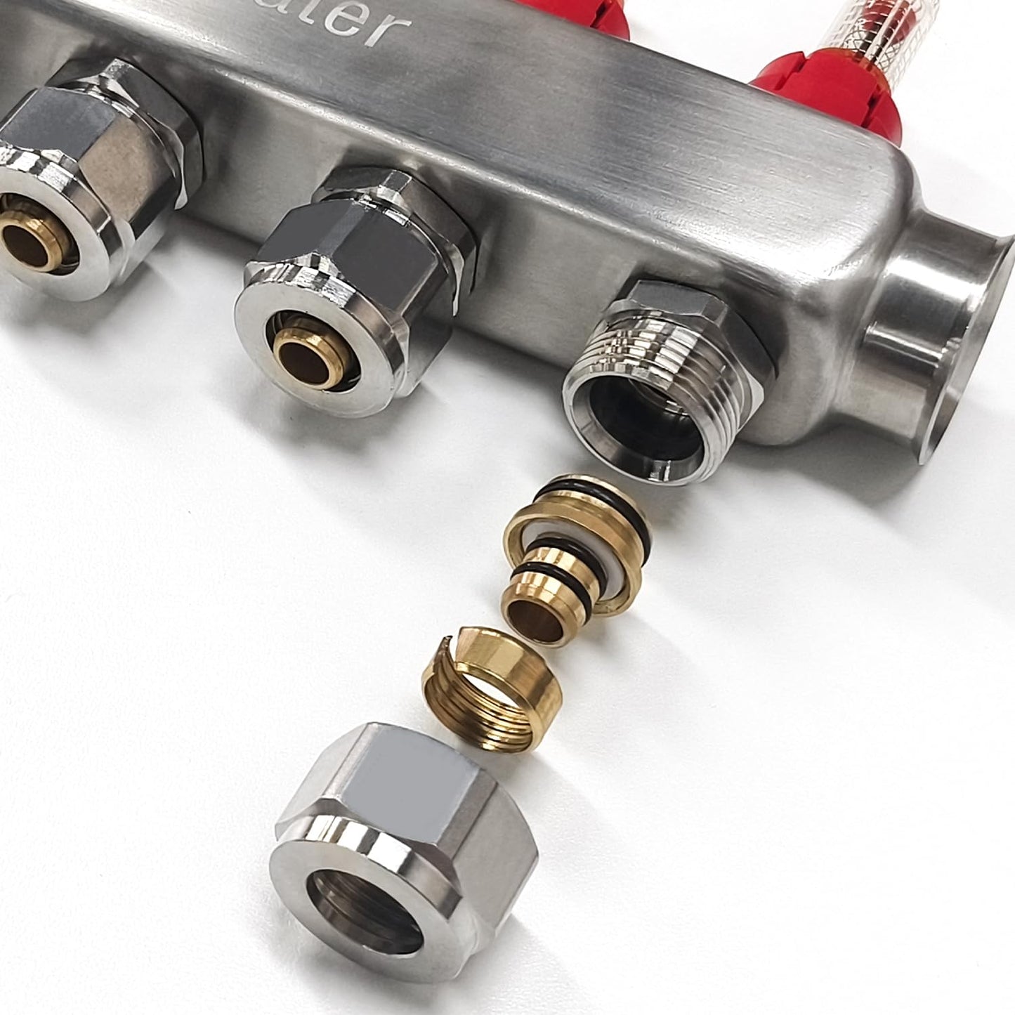 AB 12 Loop PEX/Radiant Manifold, 1/2 Inch Compatible Outlets, Up to 1.4 GPM Flow Valve for Hydronic Radiant Floor Heating (1/2" Connectors Included)