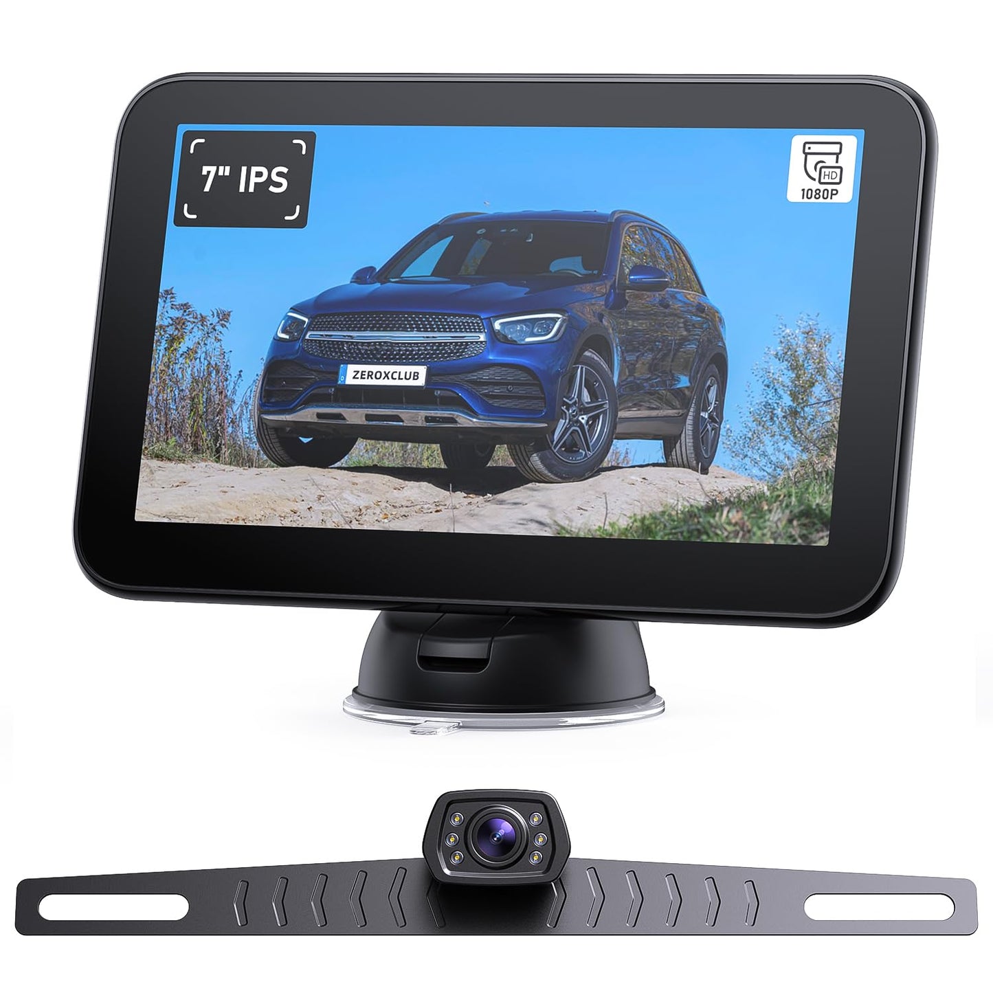 ZEROXCLUB Wired Backup Camera Kit with 7" Monitor, HD 1080P Display for Car Truck/Pickup/SUV/Van/RV, Night Vision Rear View Camera IP69 Waterproof-B7