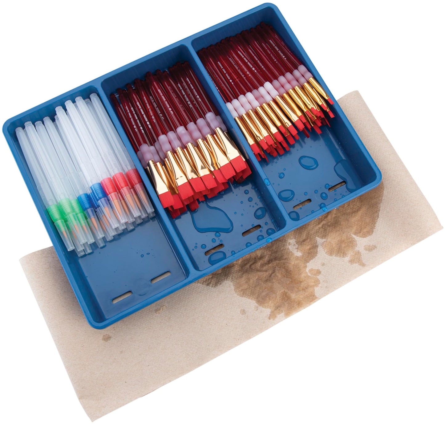Royal Brush Big Kids Choice Brush Bonus Flat Classroom Pack, Assorted, Set of 72 Brushes and 12 Aprons - 406839