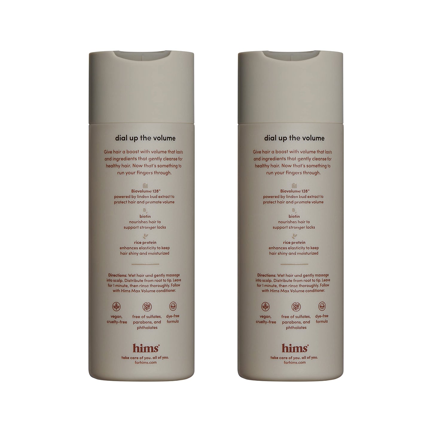 hims Max Volume Shampoo 2 Pack - Volumizing Shampoo for Men with Biotin - Citrus Spice - Men's Natural Shampoo Adds Volume, Shine & Bounce - 2 x 6.4 fl oz Bottles
