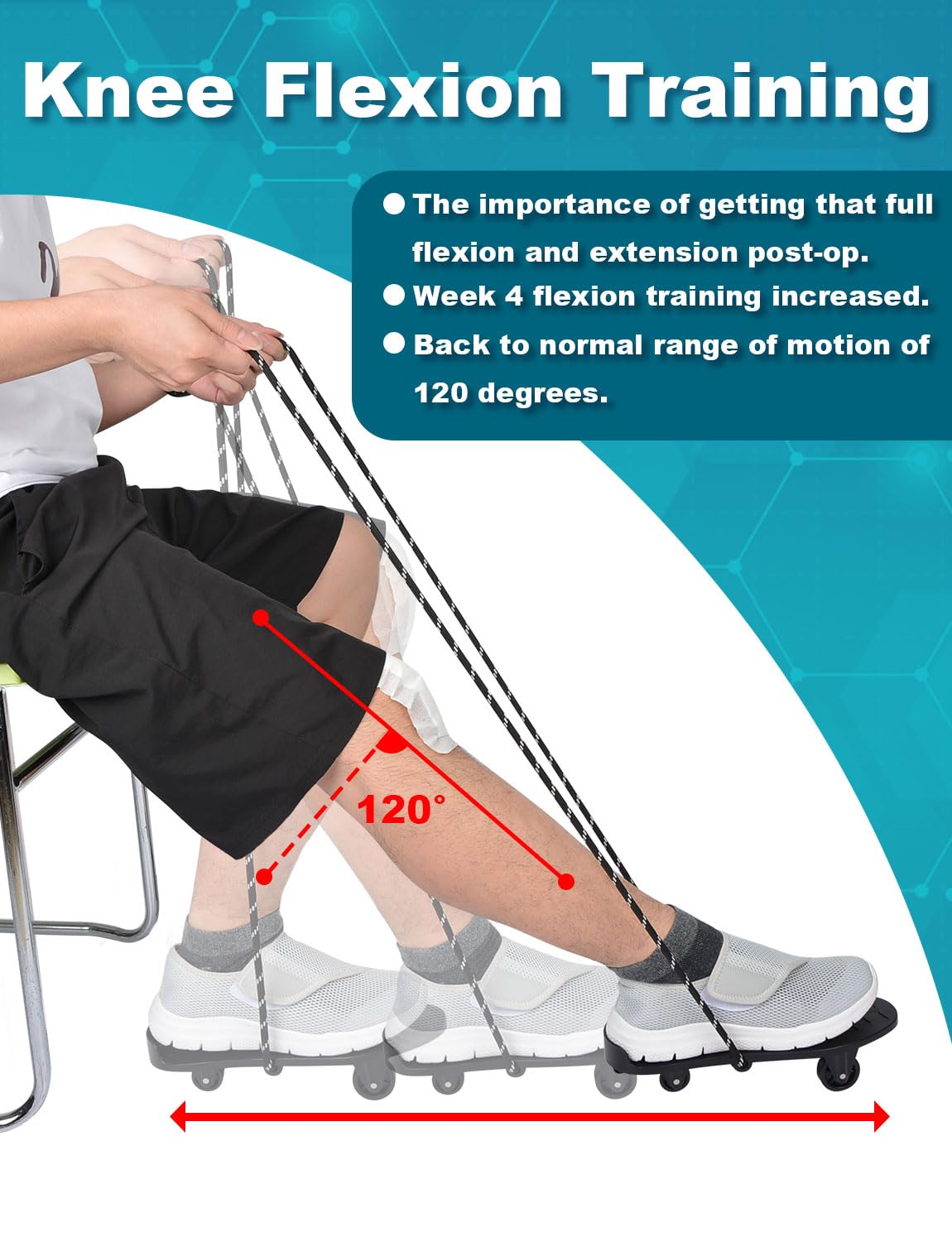 Lamborsafe Knee Glide for Knee Replacement Recovery Aids Kit Knee Therapy Exercise Strengthening Equipment for ACL PCL MCL Knee Surgery Before and After