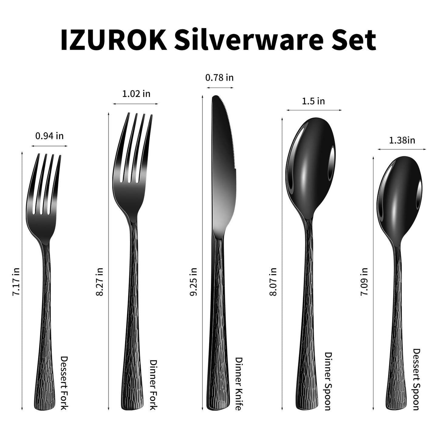 Silverware Set, 18/10 Stainless Steel 50 PieceFlatware Set for 10, Utensil Sets DishwasherSafe, Rust-Resistant, Modern Cutlery Set forHome, Wedding, Restaurant