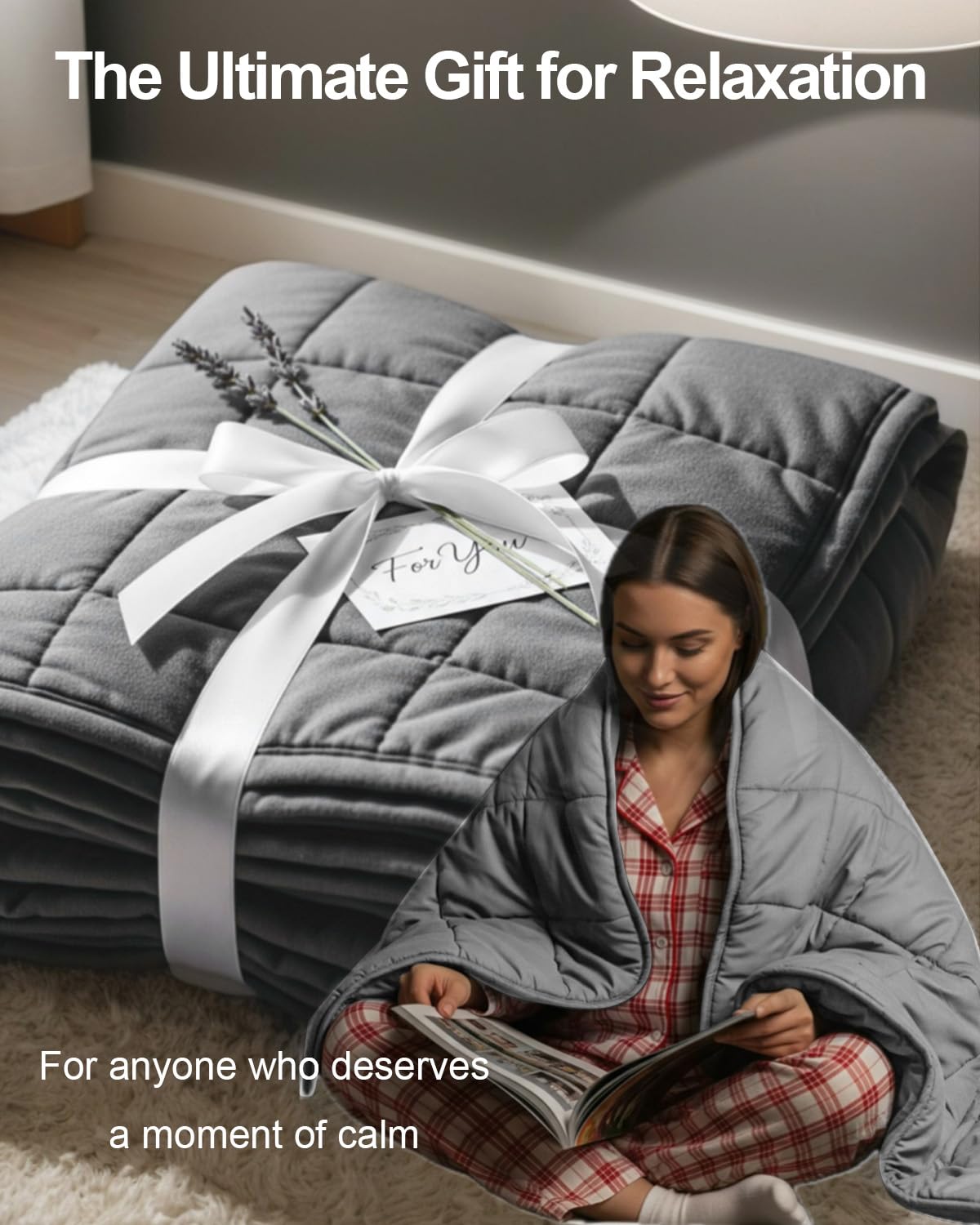 Weighted Blanket 15lbs 60"x80", Weighted Blankets for Adults, Cooling Weighted Blanket for Sleeping, Machine Washable Soft & Breathable All-Season Comfort & Premium Glass Beads(60" x 80" 15 lbs)