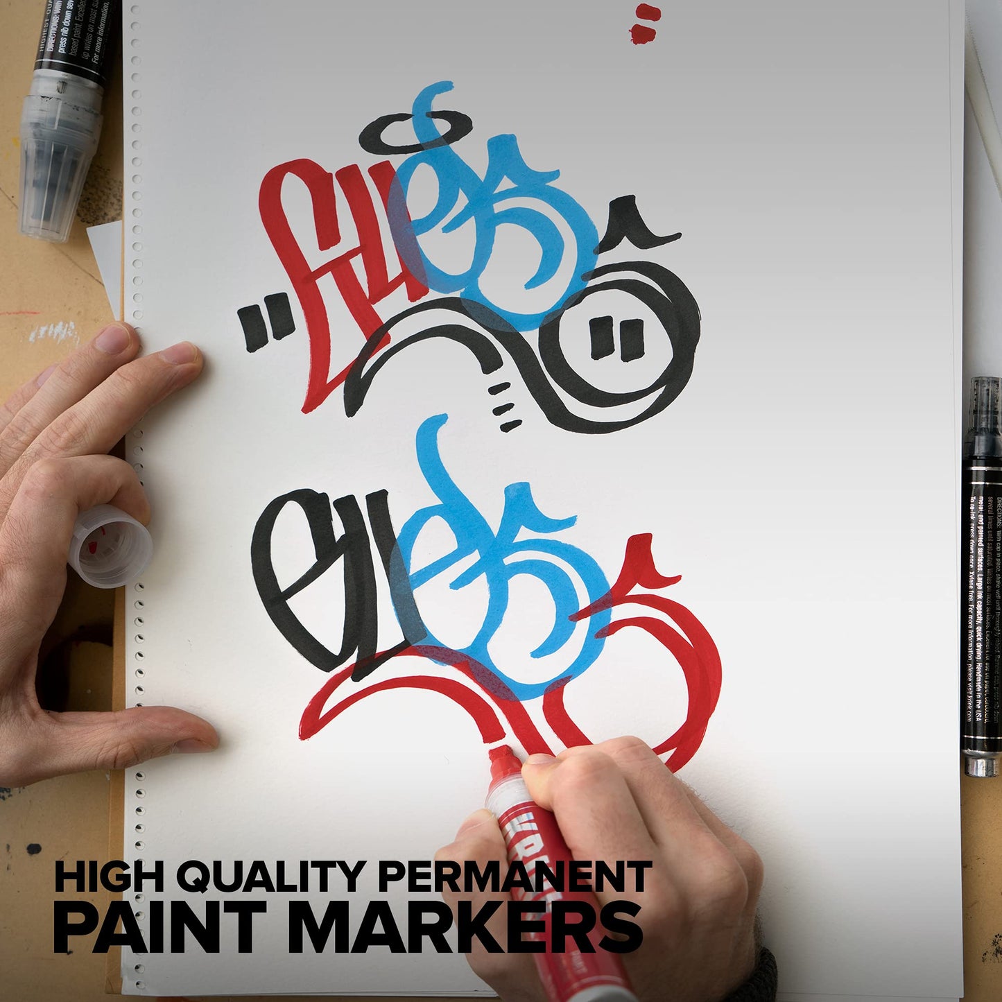 Krink K-75 6 Piece Paint Marker Set - Vibrant and Opaque Fine Art Paint Pen for Any Surface - Permanent Graffiti Markers Paint Markers with Alcohol-Based Paint for Plastic Glass Paper and More