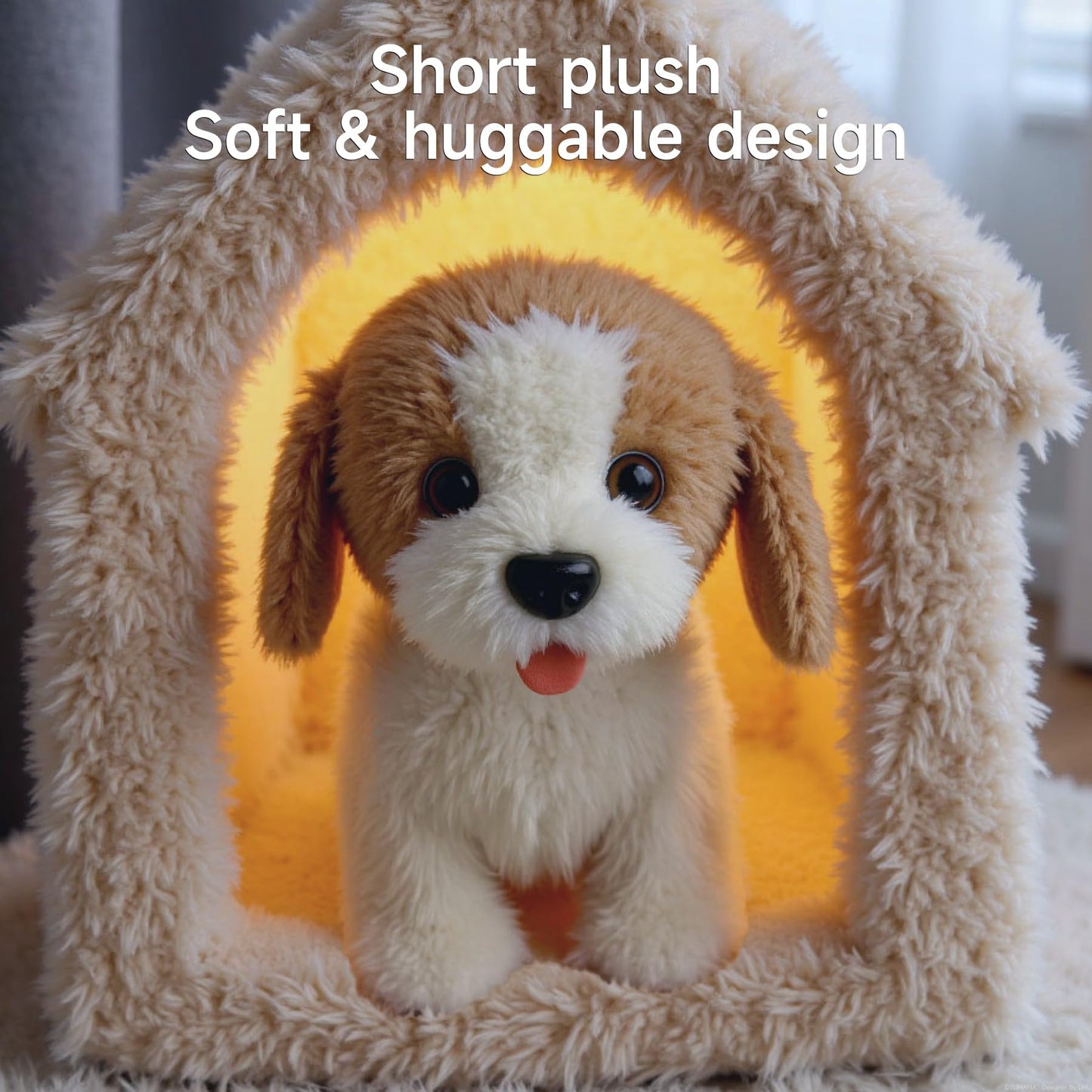 OR OR TU Walking Barking Toy Dog with Remote Control Leash, Plush Puppy Electronic Interactive Toys for Kids, Shake Tail,Pretend Dress Up Realistic Stuffed Animal Dog Age 3 4 5 6+ Years Old Best Gift