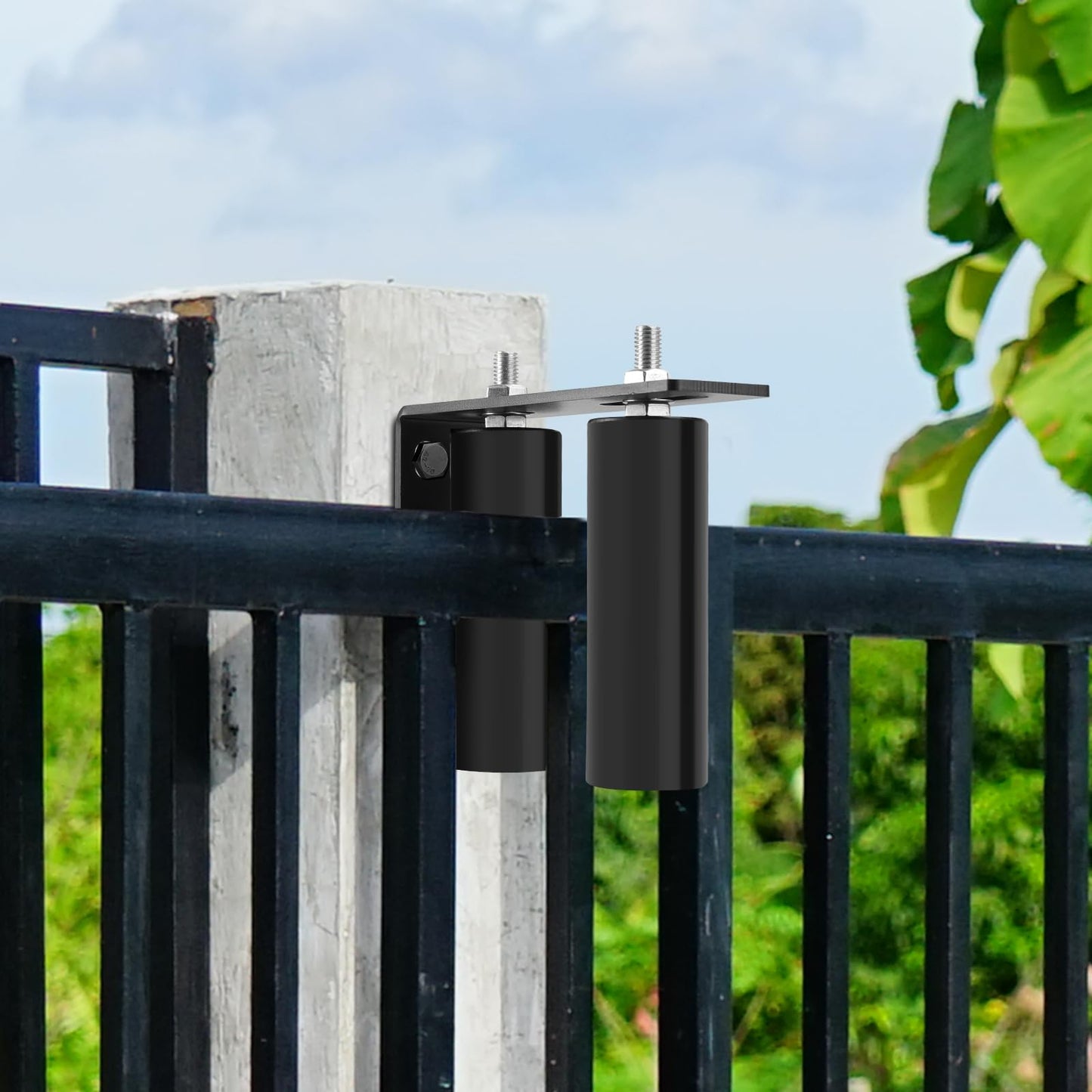 6"Gate Roller Guide,Sliding Gate Hardware with L-Sliding Gate Brackets,Sliding Gate Kit,Universal Adjustable Heavy Duty Sliding Gate Rollers,Rolling Gate Hardware Kit (2Pack)