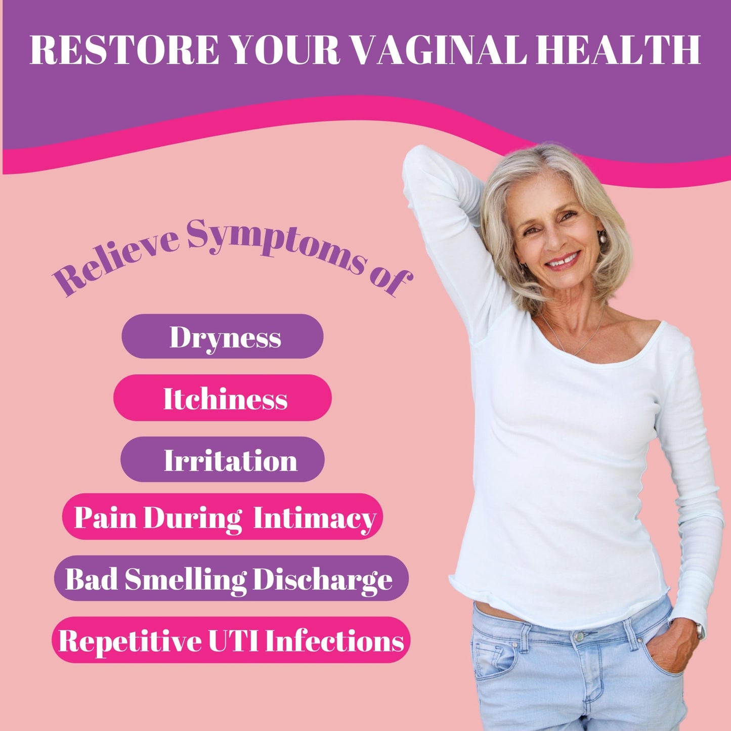 V-HEALTH Vaginal Regenerative Serum - Natural Relief for Postpartum & Menopause Symptoms - Restores Vaginal Health & Supports Urinary Function (6 applicators of 4ml)