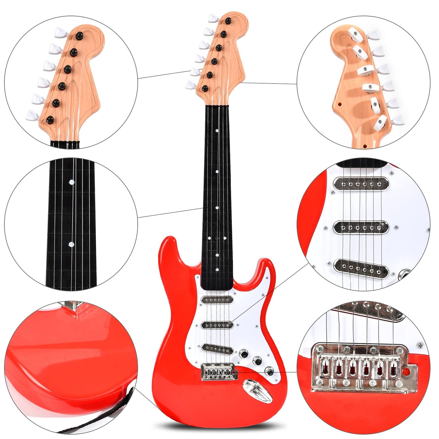 26 Inch Guitar Toy for Kids,Portable Guitar Toy Musical Instrument Toy, Educational Learning Musical Instrument Toy for Ages 3-12 Children Birthday Present for Beginner Children Boys Girls