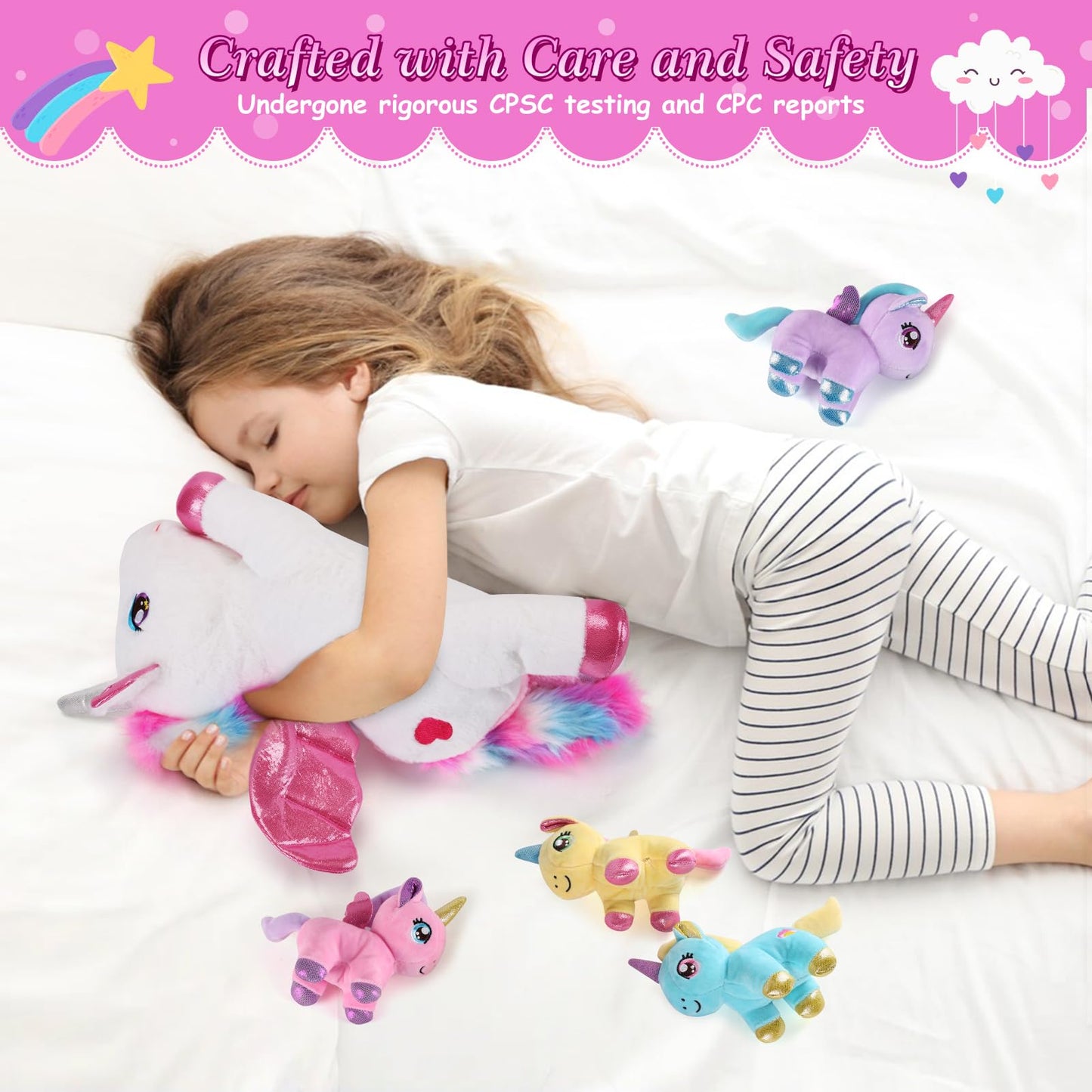 gnomantic Unicorn Stuffed Animals with Babies Inside, Mommy Toy for Kids