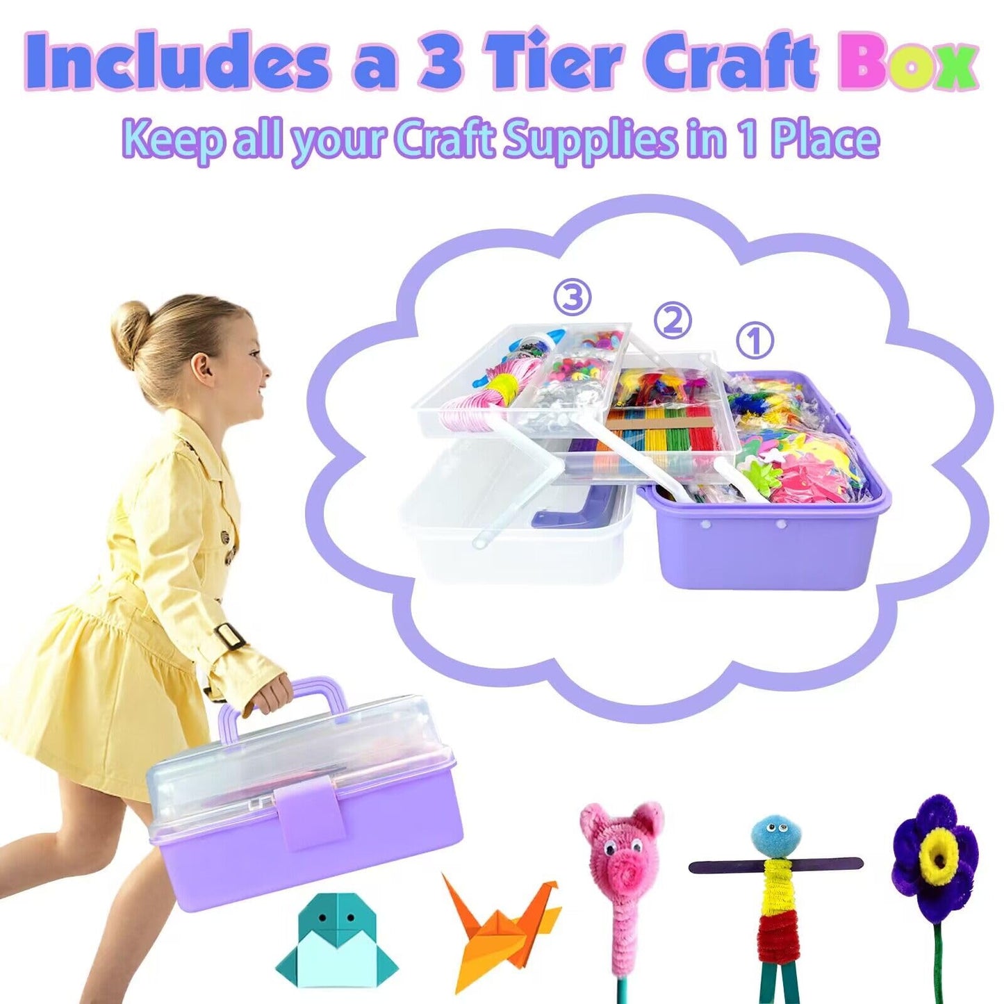 VLUSSO Kids Crafts Supplies Kit Arts and Crafts for Kids