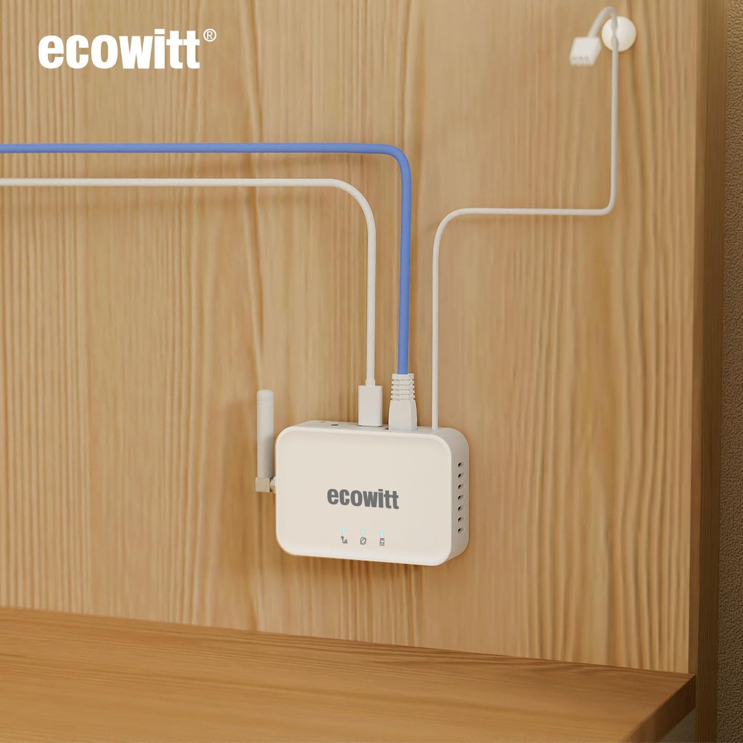 Ecowitt GW3000 Wi-Fi & Ethernet Weather Station Gateway, with Built-in Temperature, Humidity and Barometric Sensors with SD Card Port, 915 MHz