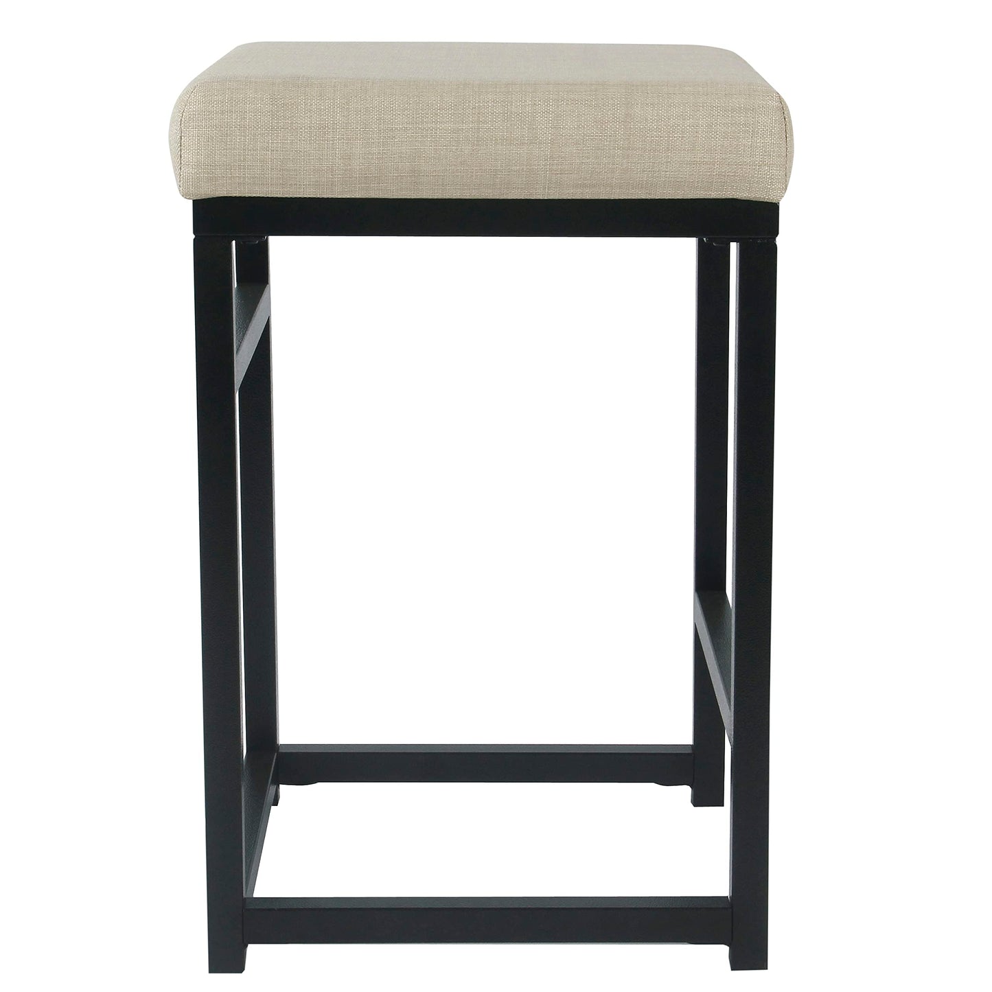 Homepop Home Decor | Modern 24-Inch Counter Stool | Backless Metal Frame Bar Stools Counter Height | Decorative Home Furniture, Natural