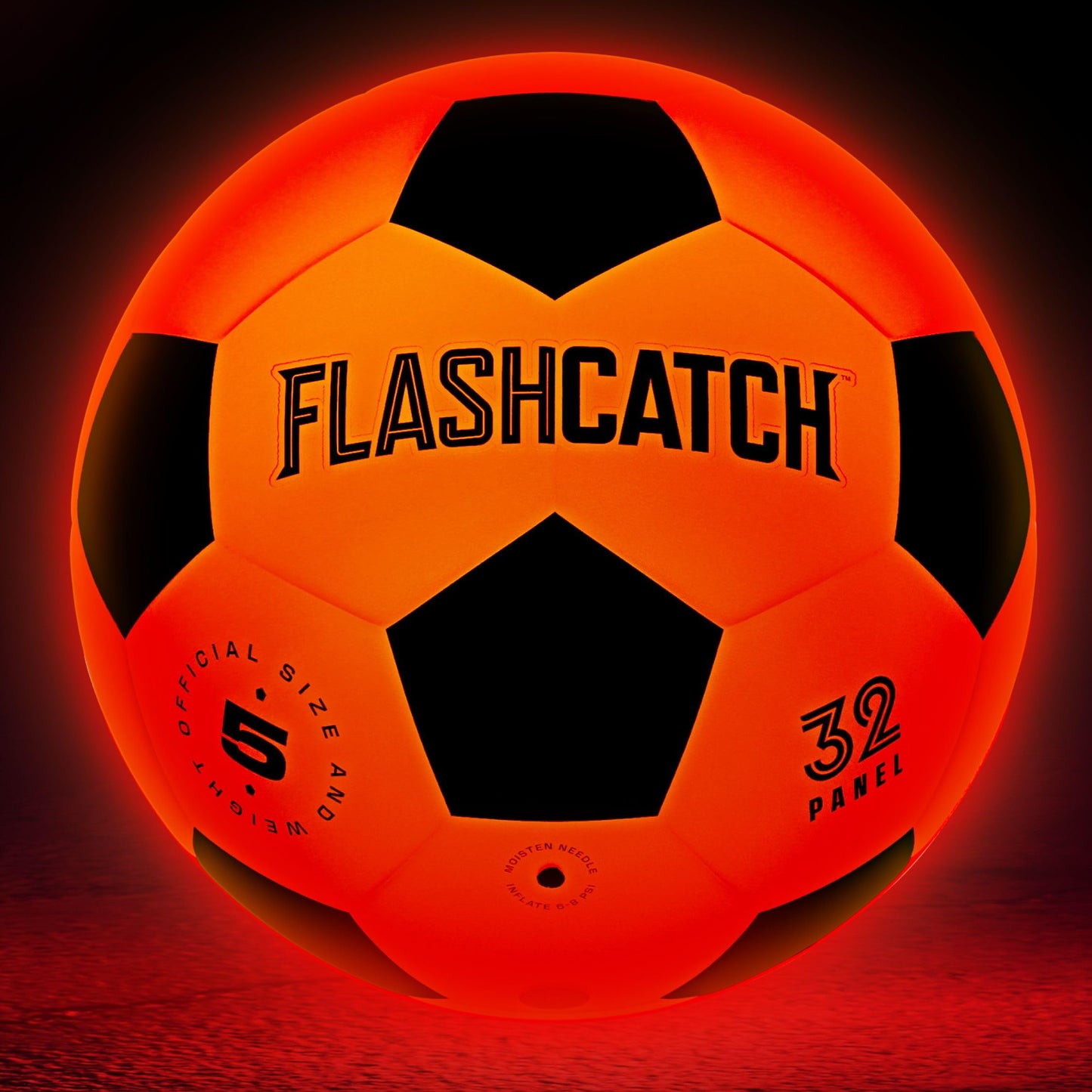 FlashCatch Light Up Soccer Ball - Glow in the Dark NO 5 Sports Gear Gifts for Boys & Girls 8-15+ Year Old Kids, Teens Gift Ideas Cool Boy Toys Ages 8 9 10 11 12 13 14 15 Glowing Night Activity Medium