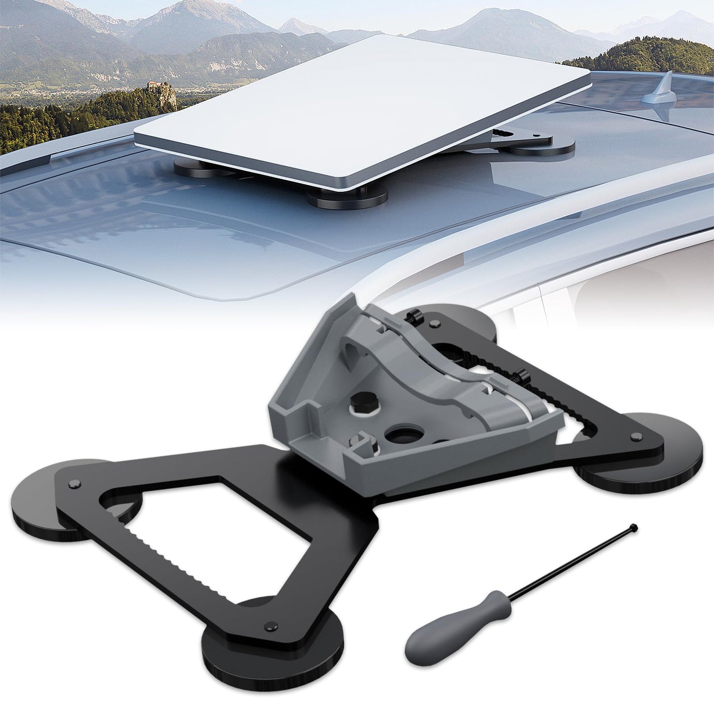 Starlink Mini Mount, Magnetic with 200lbs Heavy Duty Magnet Bases, Starlink Mini Accessories Lockable Starlink Mount for RV, Car, Boat, Truck Aluminum Alloy