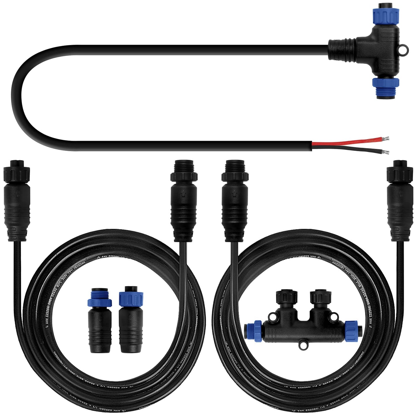 NOVINO NMEA 2000 Starter Kit to Process NMEA 2000 Network for Lowrance Simrad Garmin,Marine Grade Starter Kit with Backbone Cables Drop Cables Tees Terminators