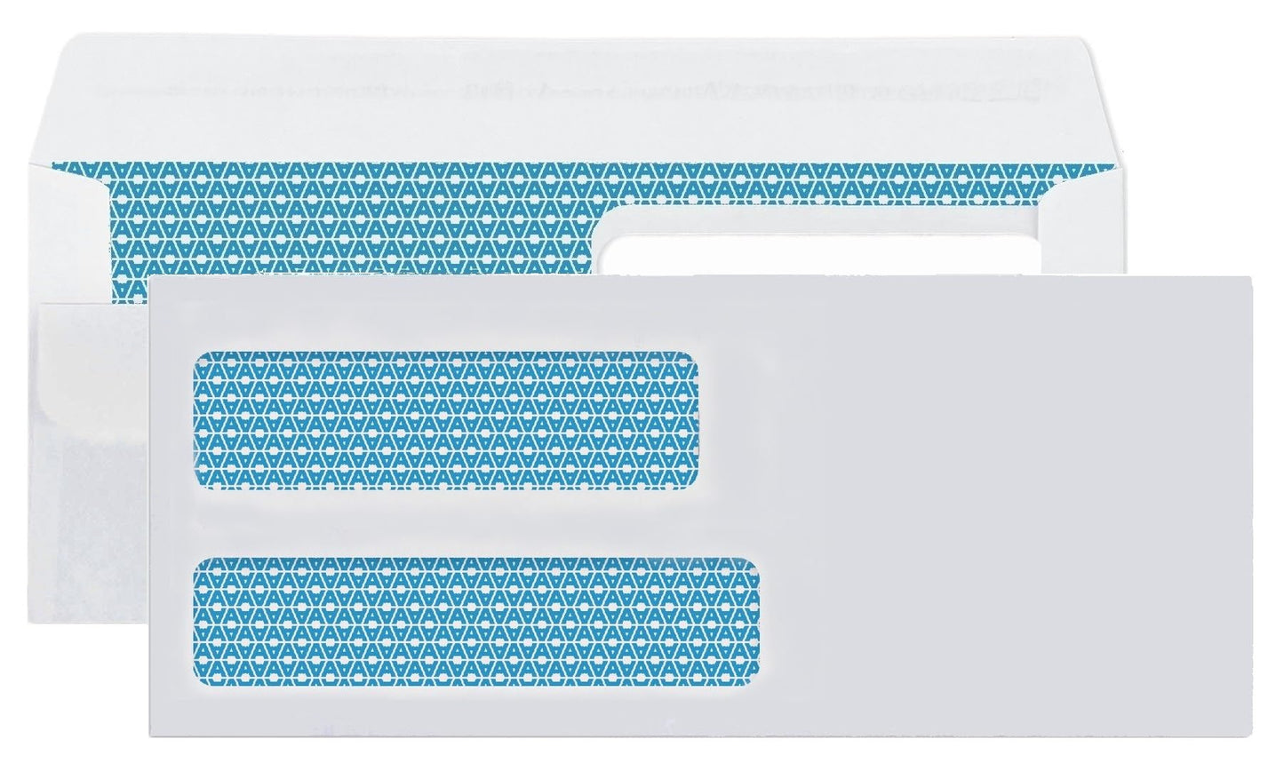Aimoh #10 FLIP&SEAL Double Window Security Envelopes -500 Qty|for Invoices, Statements & Legal Documents, Self-Seal Adhesive Seal| Security Tinted| Size 4⅛X9½ |24LB| 500 Count(30110)