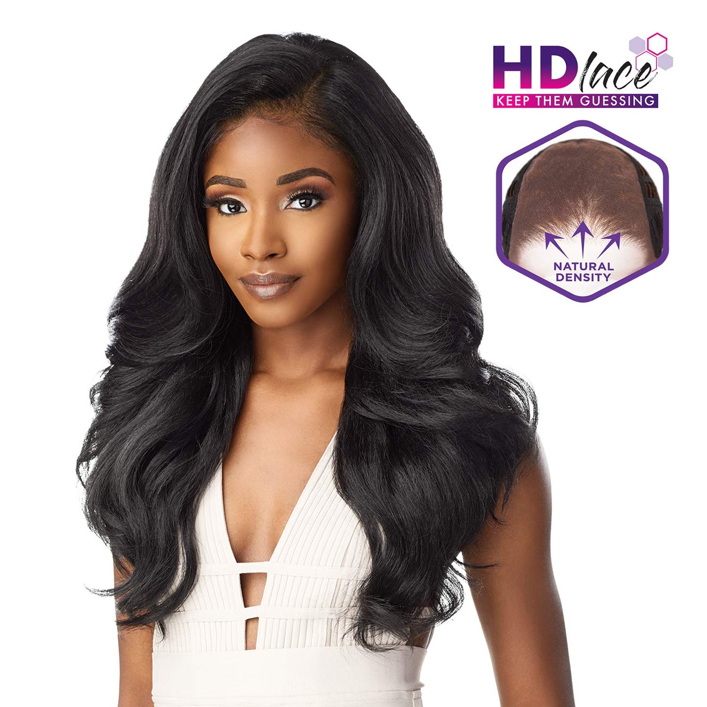 Sensationnel What lace 13x6 Wigs - adanna lacefrontal hand tied glueless synthetic with natural density preplucked hairline (1 JETBLACK)