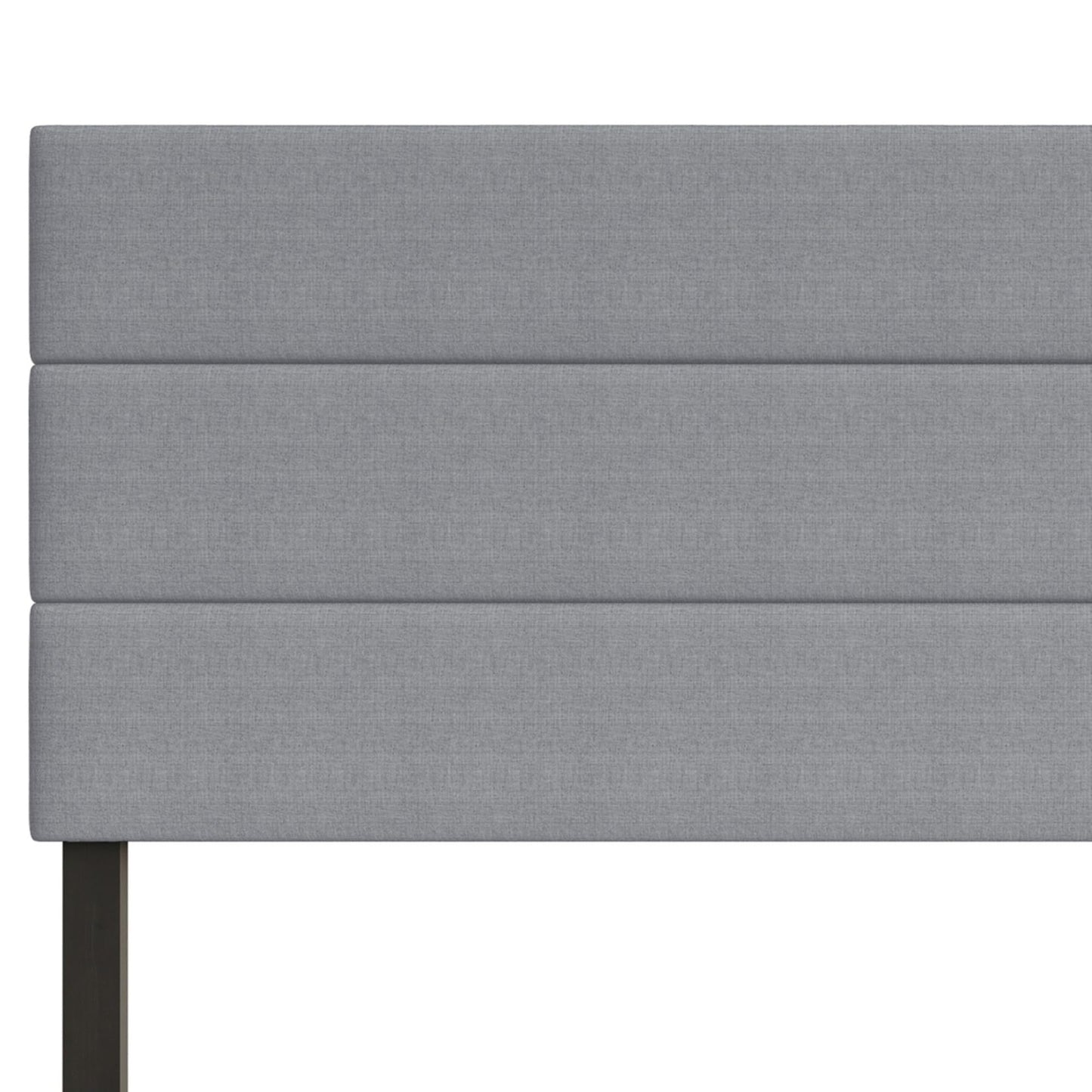 HOME DESIGN Etta King Upholstered Panel Headboard, Horizontal Channel Tufting with Foam Padding, Gray