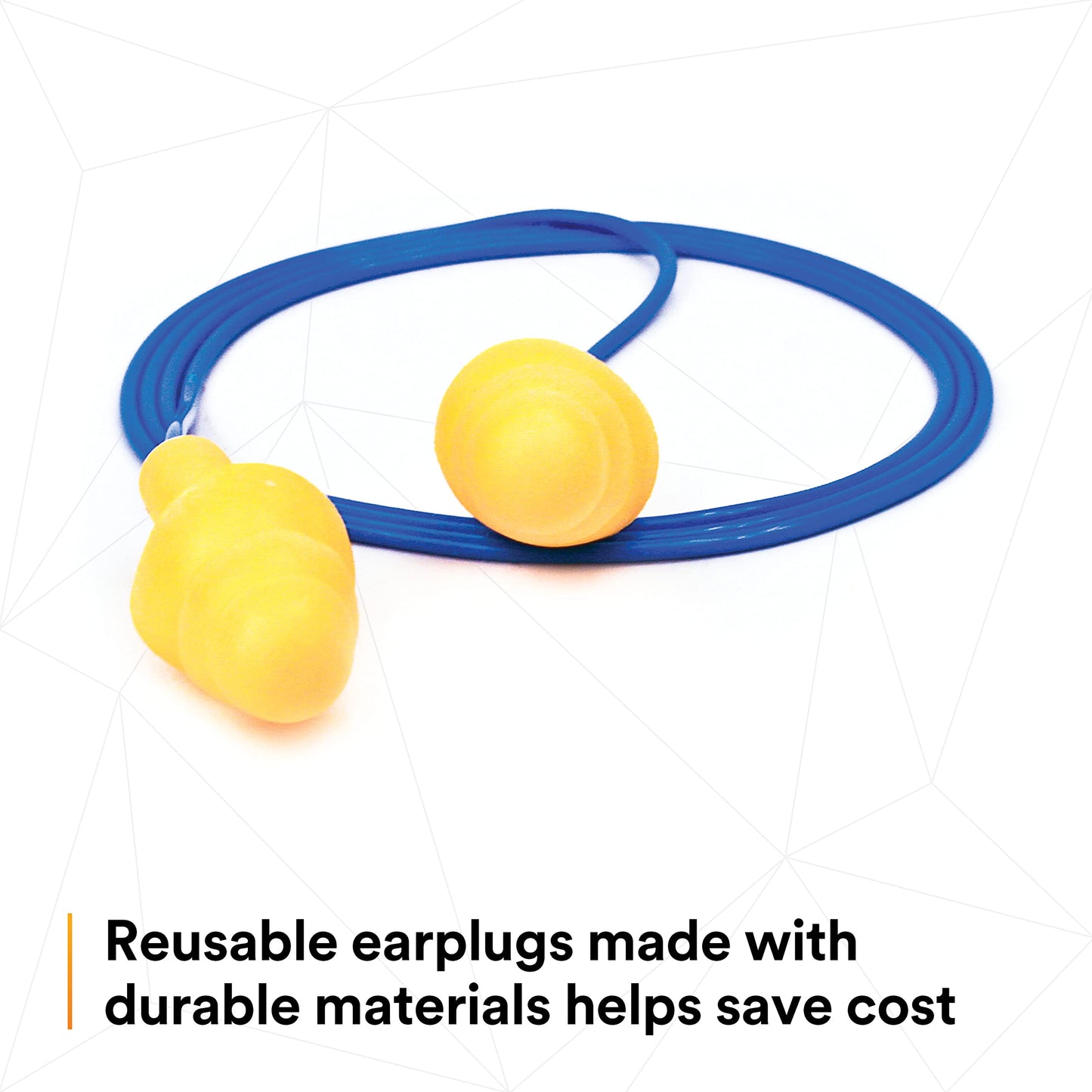 3M E-A-R UltraFit Corded Ear Plugs 340-4004, 100-Pair, Yellow, Poly Bag 3404004