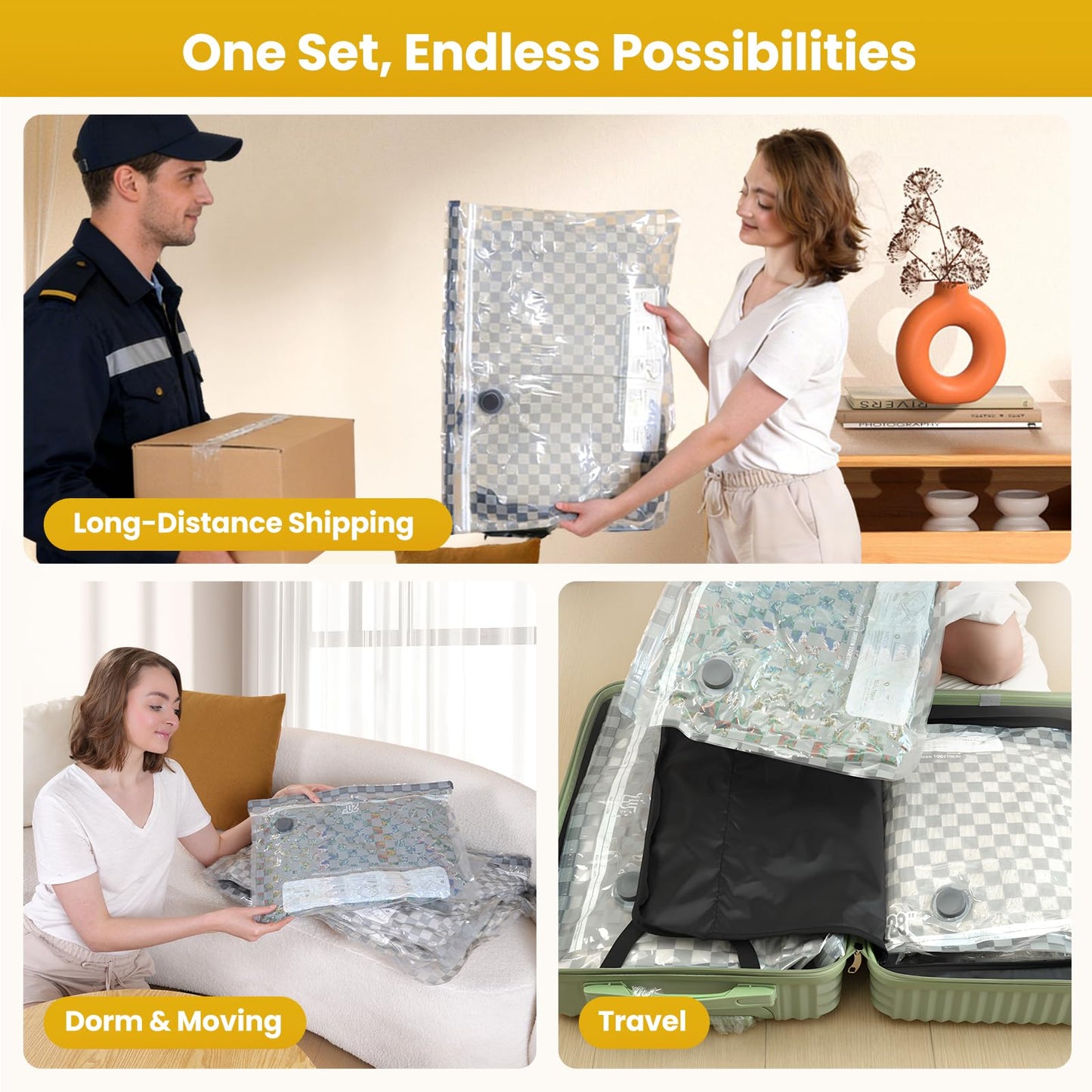 Vacuum Bags for Travel with Rechargeable Digital Display air Pump, 21 PCS Combo Travel Size Vacuum Seal Bags for Luggage and Suitcase,Space Saver for Clothes,Home Storage