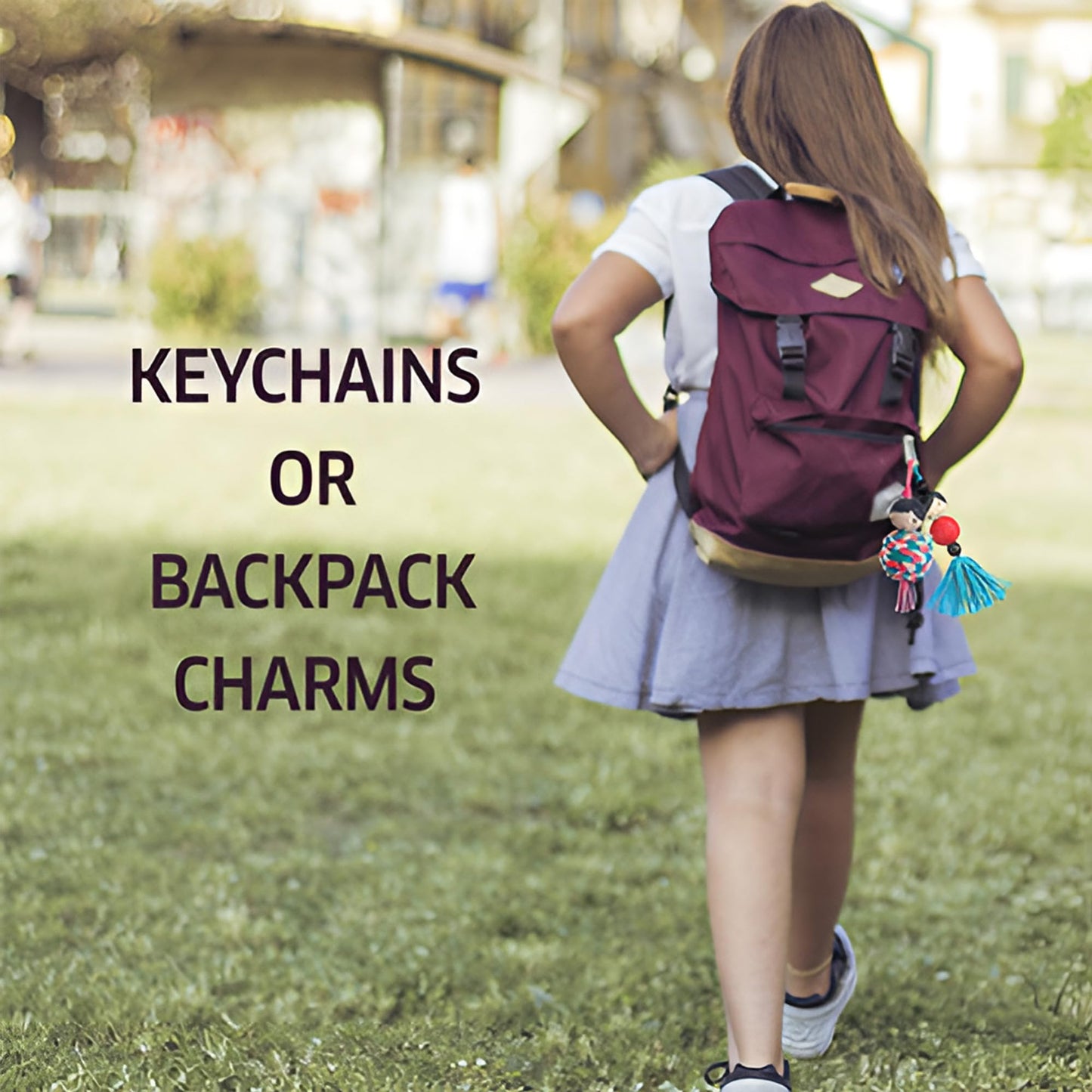 Chalk and Chuckles Keychain Dolls Craft Kit – DIY Pom Pom & Tassel Keychains for Kids Ages 6-12
