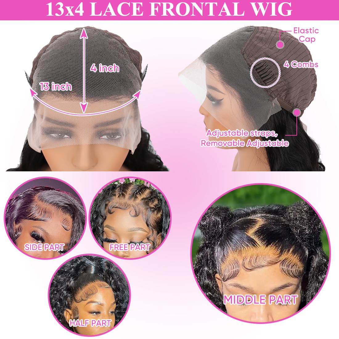 30 Inch Deep Wave Lace Front Wigs Human Hair 13x4 HD Human Hair Lace Front Wigs for Women Glueless Frontal Wigs Human Hair Pre Plucked with Baby Hair 180 Density Deep Human Hair Wig