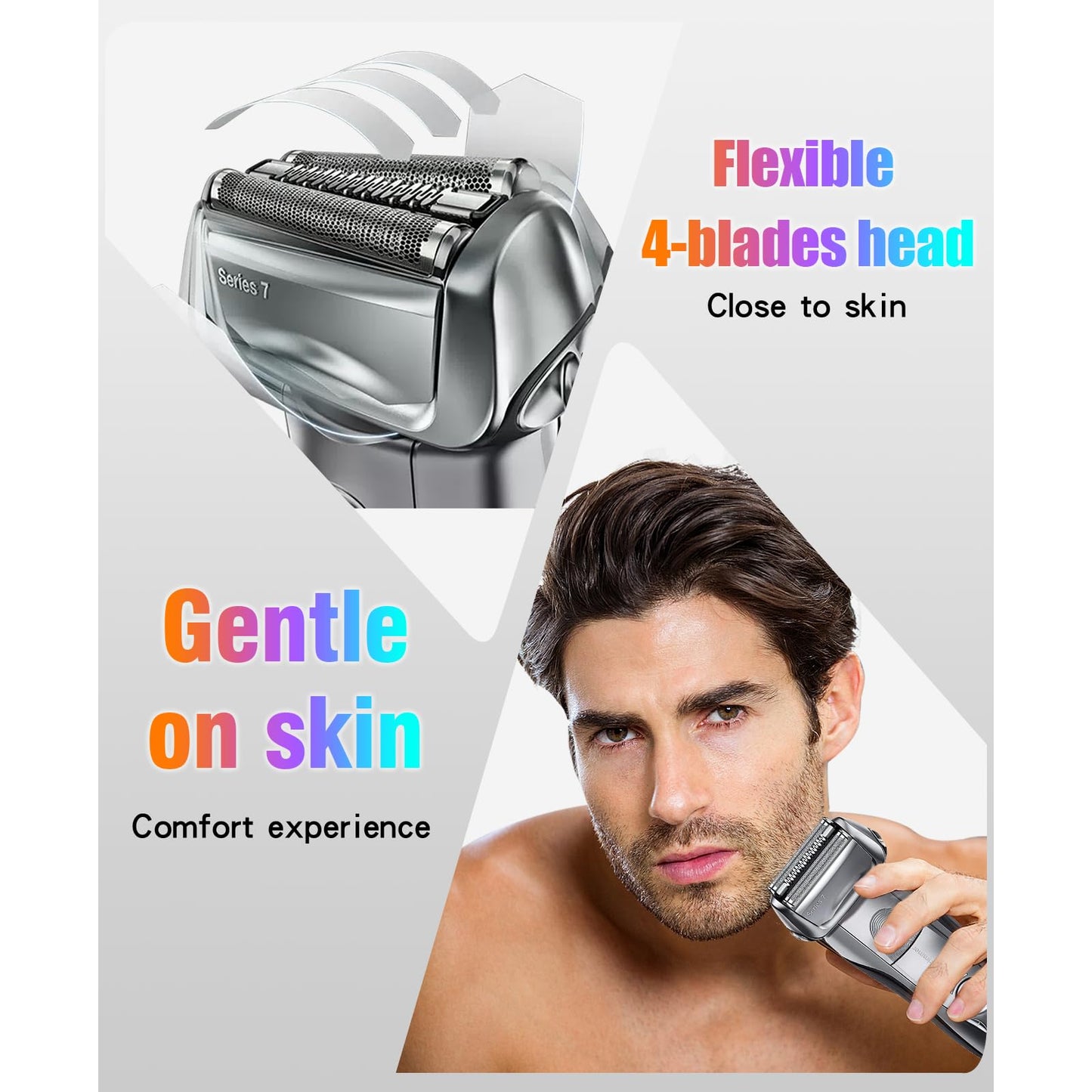 2 Pack 70S Replacement head Replacement Head Compatible with Braun Series 7 Foil Shaver Replacement Heads 70s 790CC, 720, 750CC, 760CC,9565 Foil Shaver