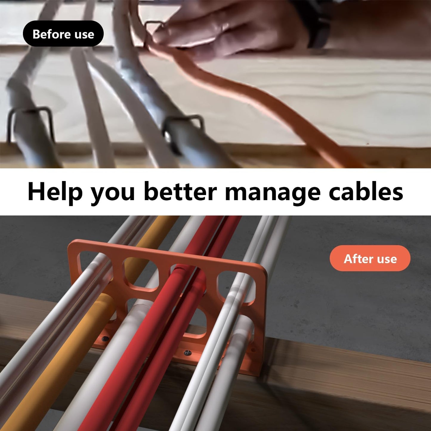 LCGAOYA 40PCS Cable Chase,Wire Bracket,Cable Support Bracket,Cable Box,for Wire and Cable Management Devices,Orange