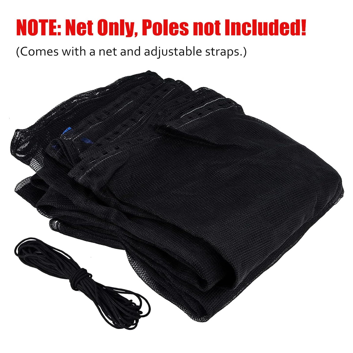 Cliselda Trampoline Net Replacement 14 ft 6 Poles, Safety Enclosure Net for 14 Foot Round Frame Trampolines, Breathable and Weather-Resistant, Adjustable Straps(Net Only,Poles not Includ)