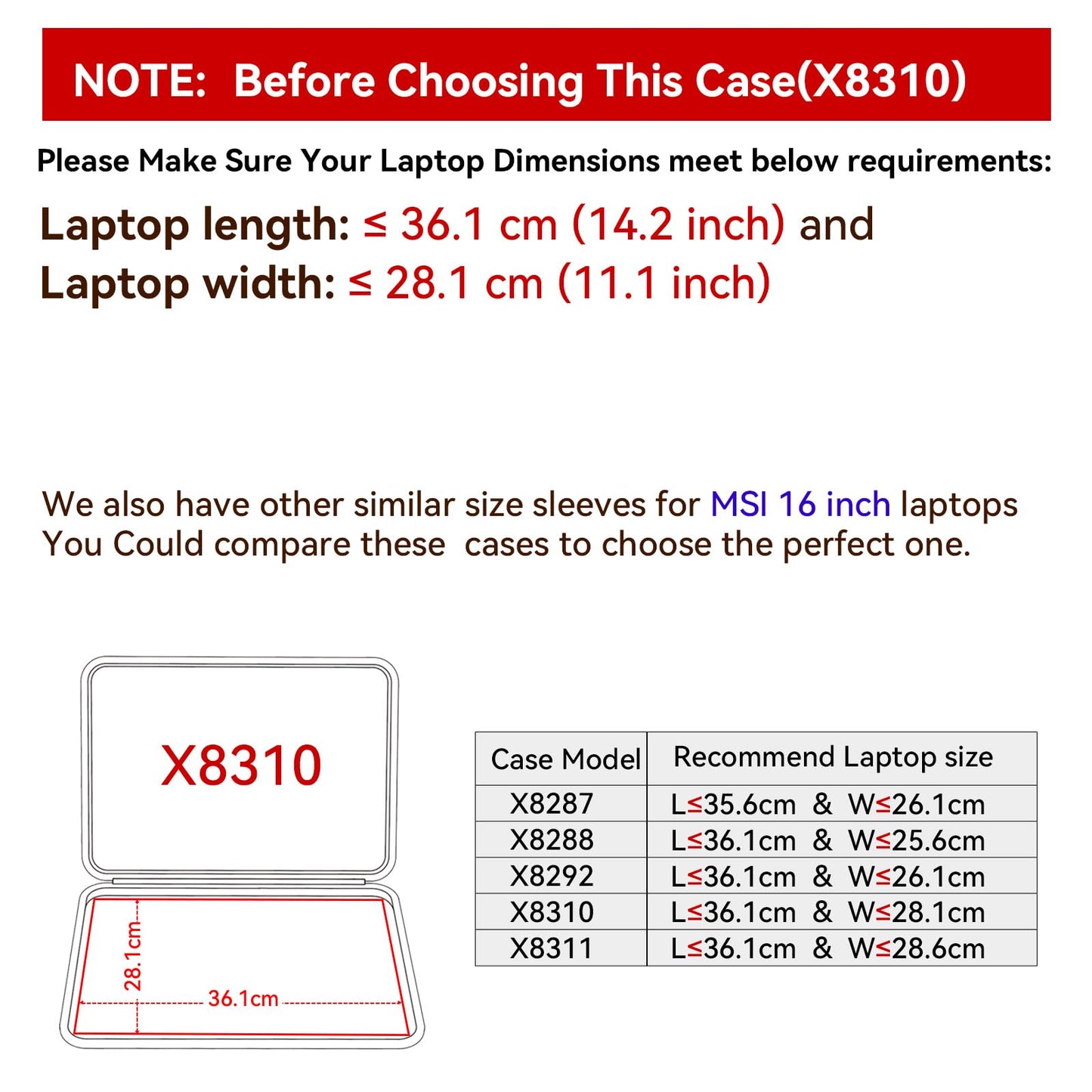 Smatree Hard EVA Protective Sleeve Case Compatible for 16 inch MSI Raider GE68 HX 14V, MSI Vector 16 HX A14V/A13V, Slim and Anti-Shock Case Notebook Bag(X8310)