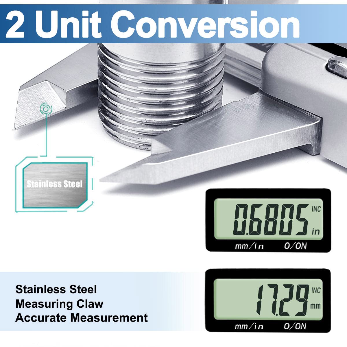 Kynup Digital Caliper, Calipers Measuring Tool with IP67 Waterproof, Extreme Accuracy, Stainless Steel Design, Auto Power Off, Switch from Inch Metric (6Inch/150MM)