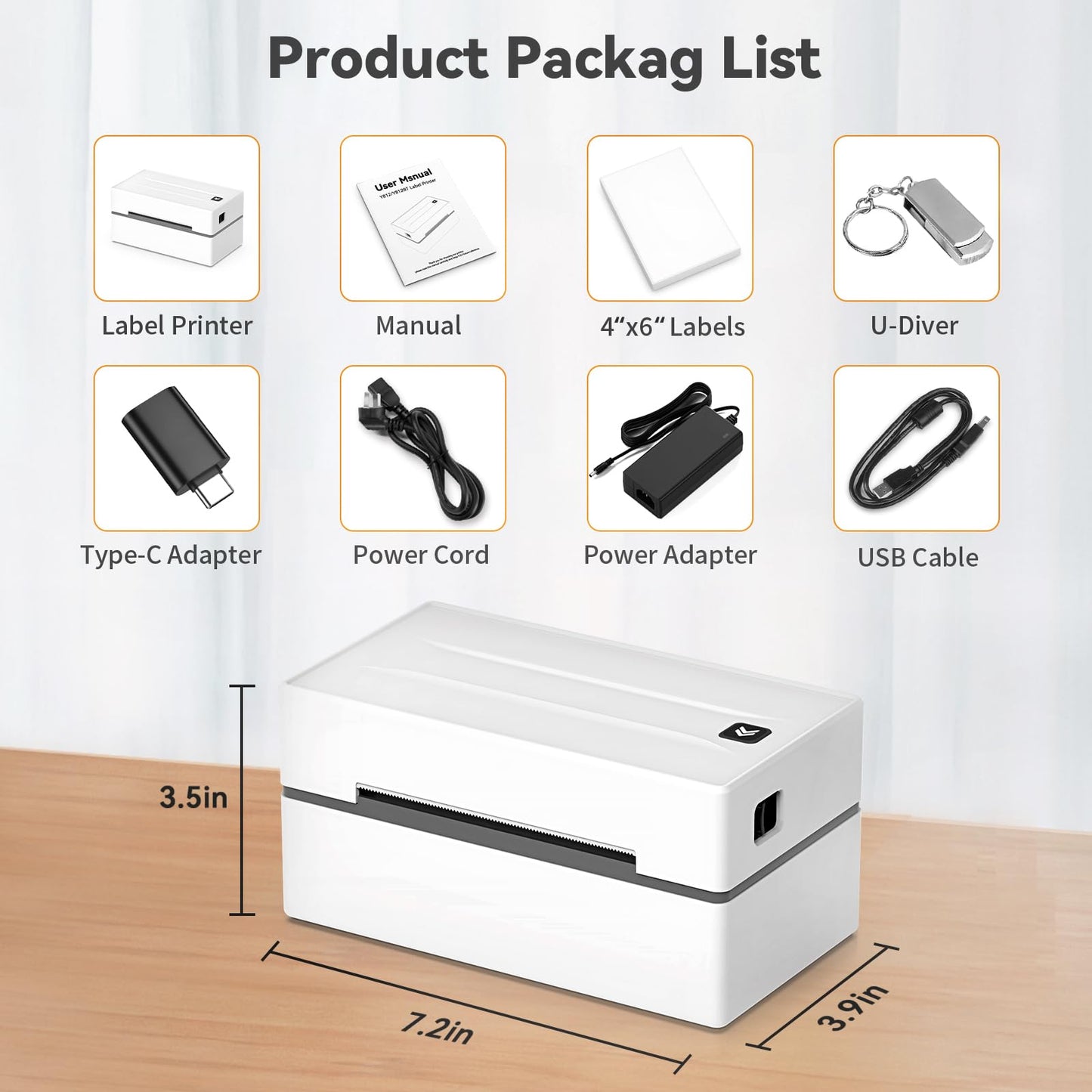Anycash Bluetooth Thermal Shipping Label Printer, Wireless 4x6 Shipping Label Sticker Printer for Small Business and Office, Compatible with Android&iOS Windows, Used for Amazon, Shopify, Etsy USPS